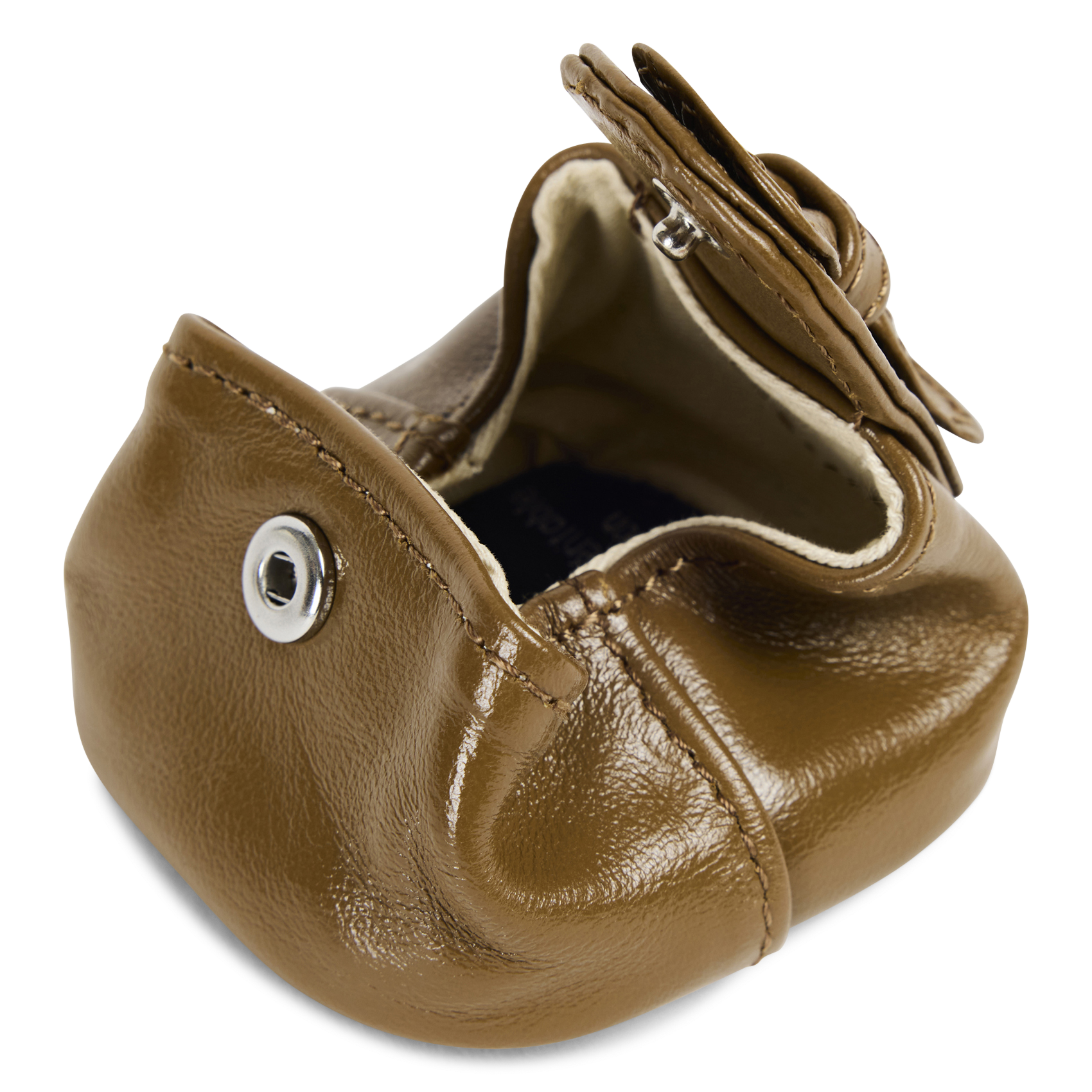 Leren portemonnee met strik NAT & NIN Bruin