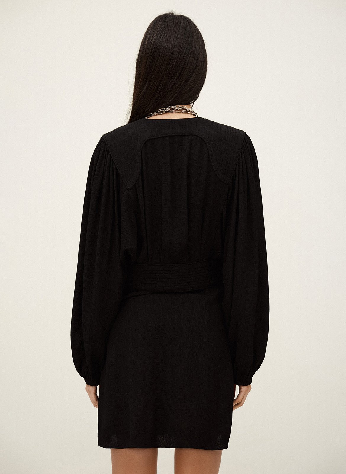 Robe courte col V BA&SH Noir