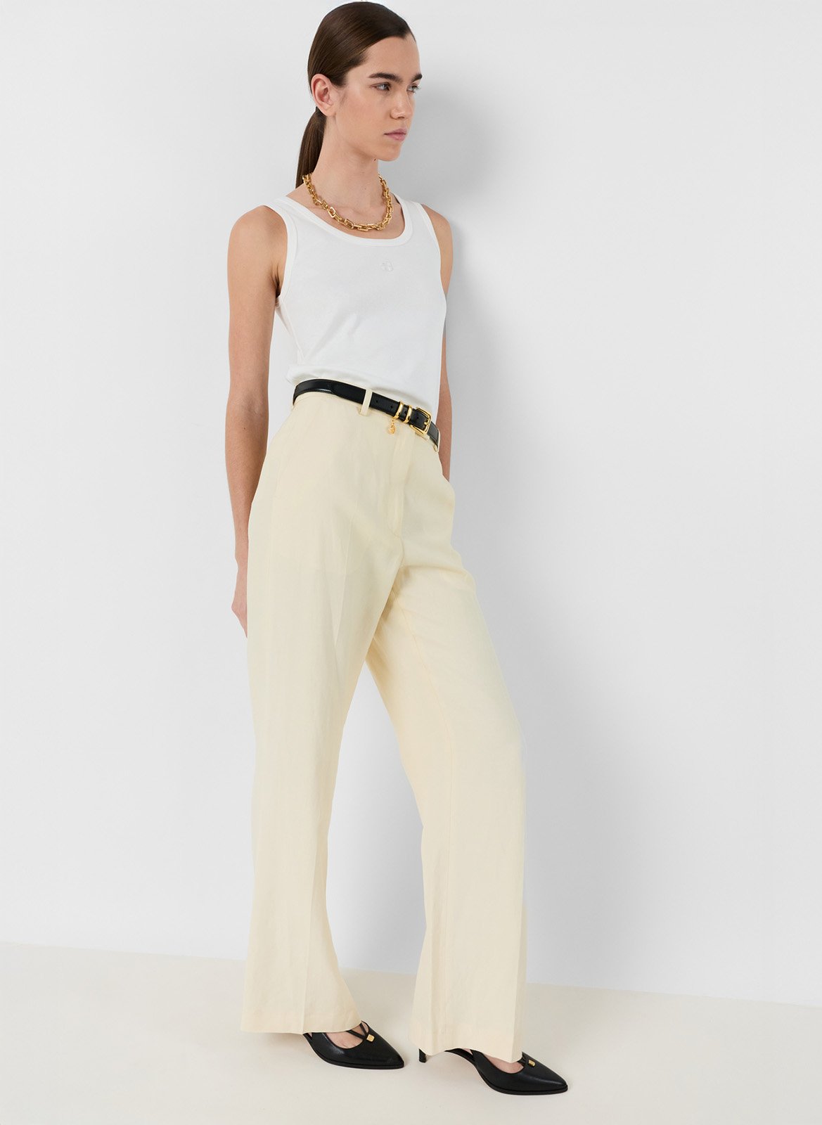 Hoch geschnittene einfarbige Anzughose GERARD DAREL Gelb