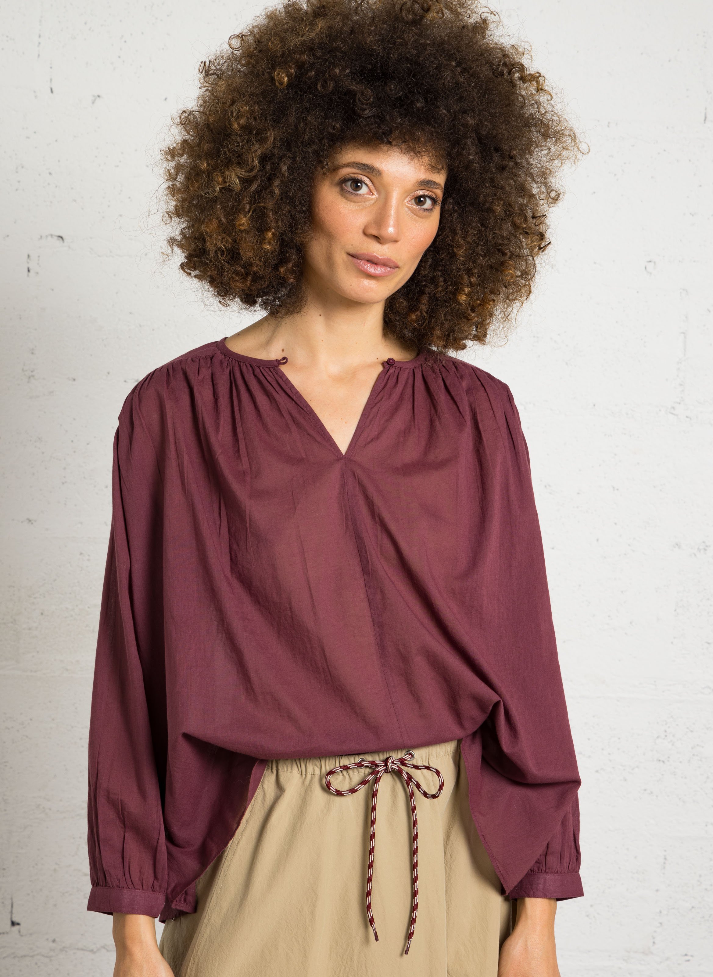 Weite Baumwollbluse SUD EXPRESS Violett