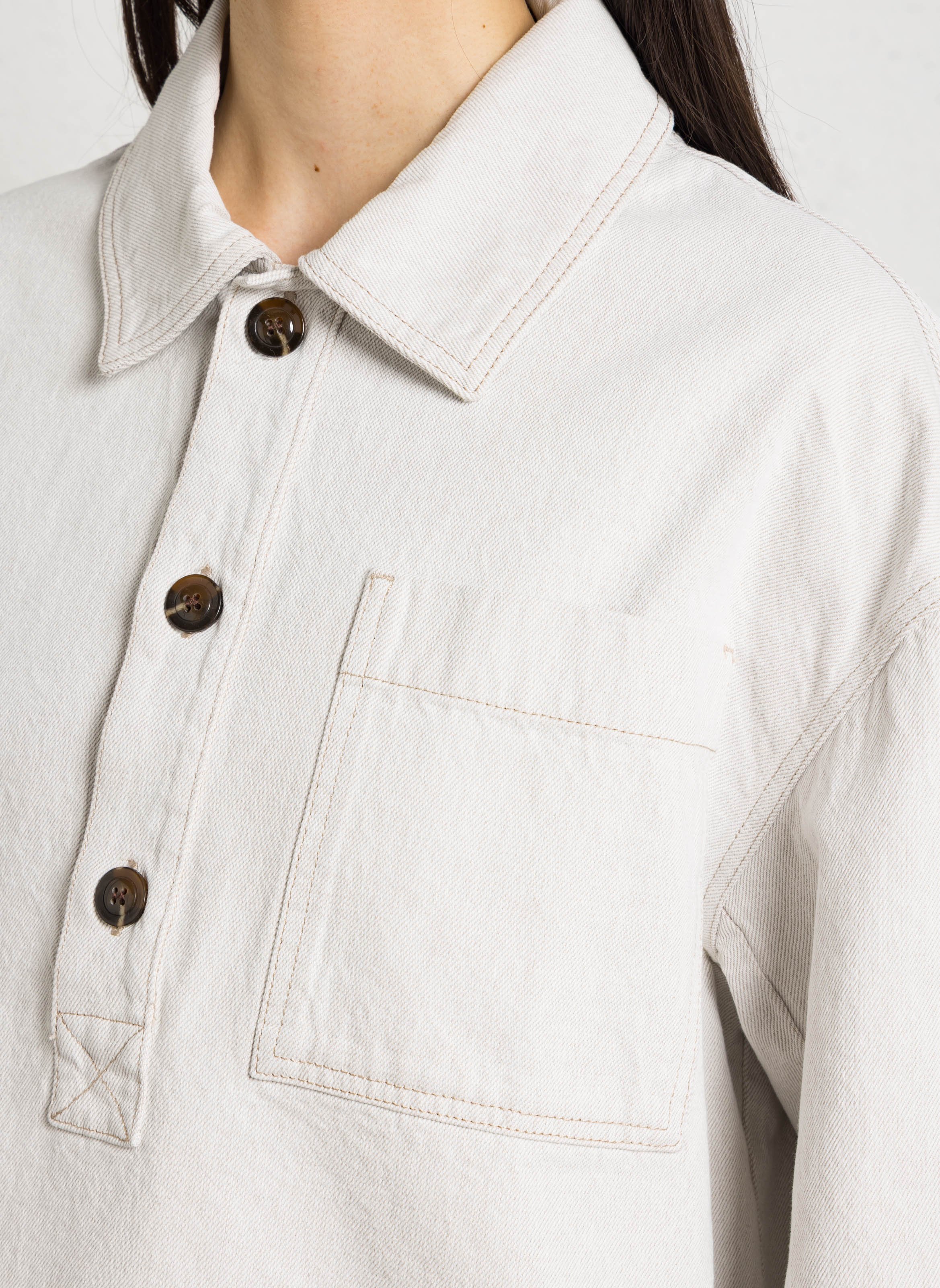 Surchemise ample en denim SOEUR Beige