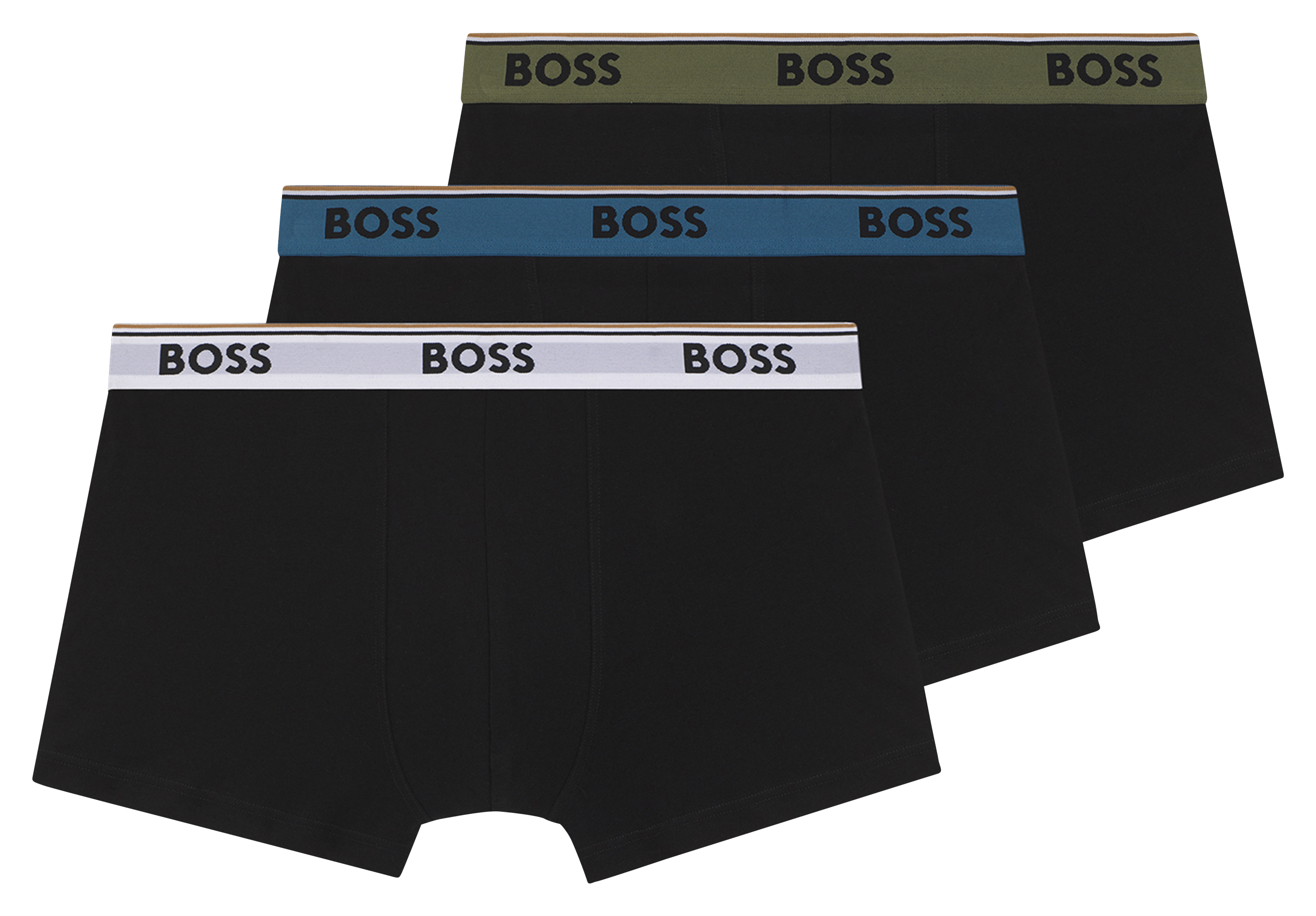 Lot de 3 boxers en coton mélangé BOSS Noir
