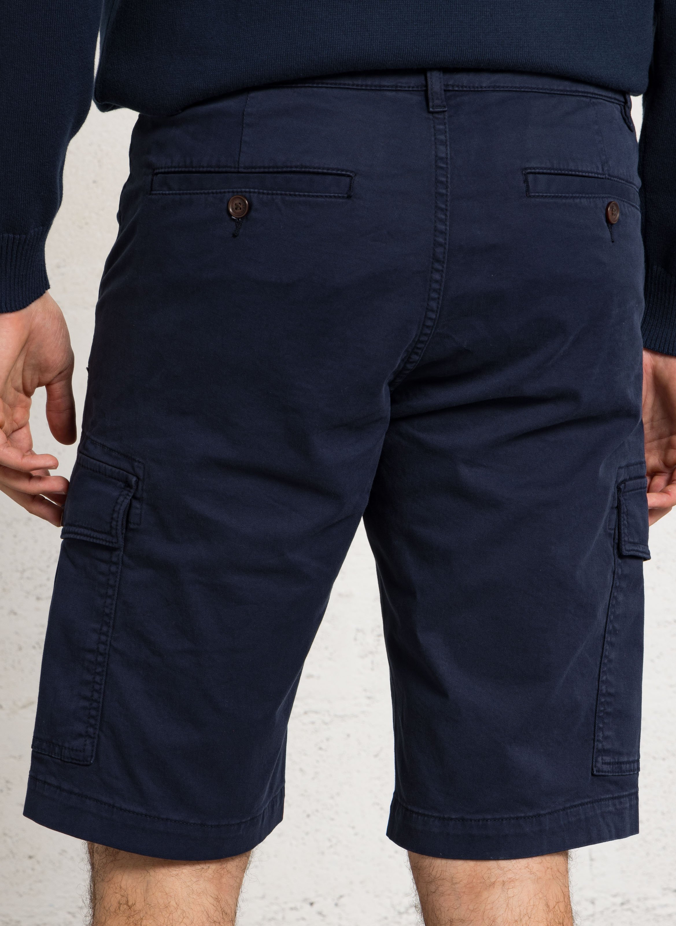 Bermuda cargo droit uni à poches ARMOR LUX Bleu