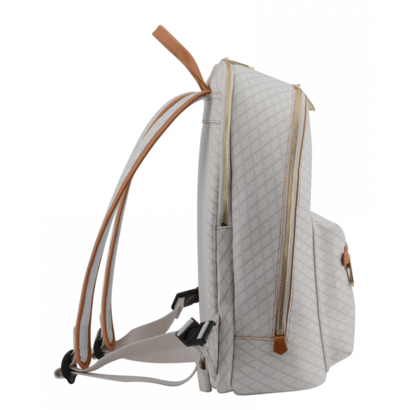 Calfskin leather backpack POURCHET White