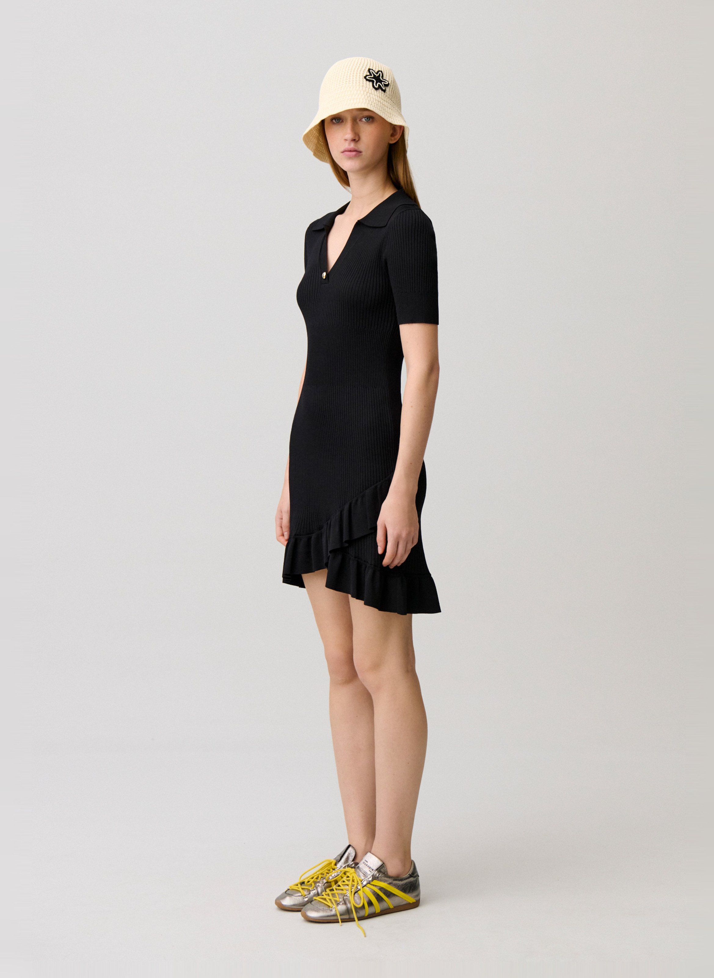 Robe courte ajustée en maille côtelée CLAUDIE PIERLOT Noir