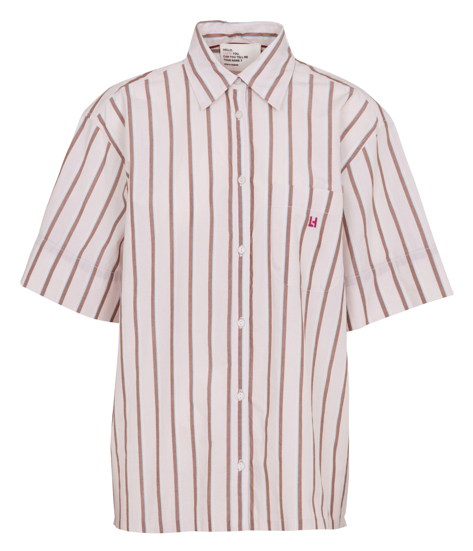 Gestreept, rechte blouse van biokatoen LEON & HARPER