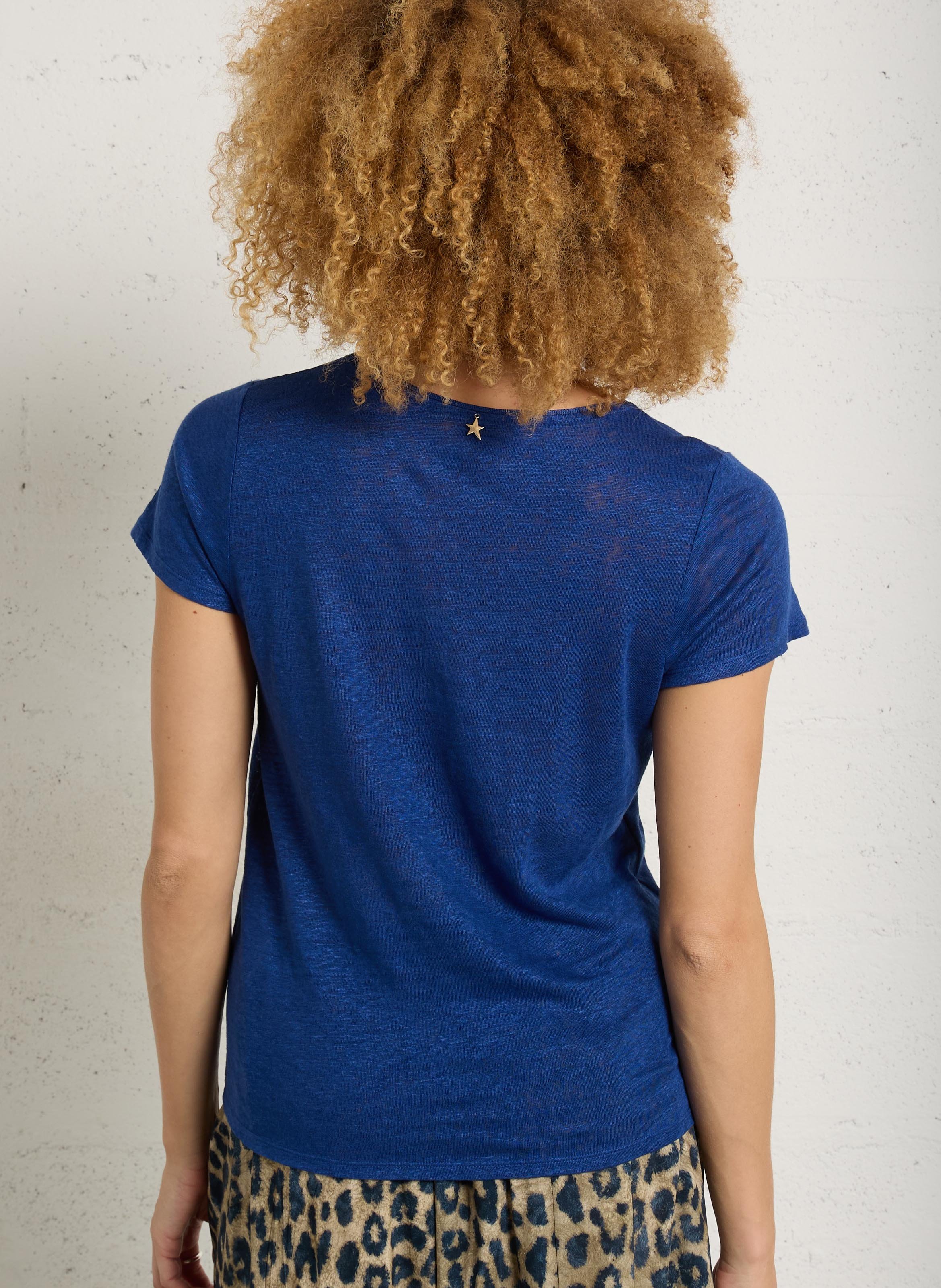 Linnen T-shirt SUD EXPRESS Blauw