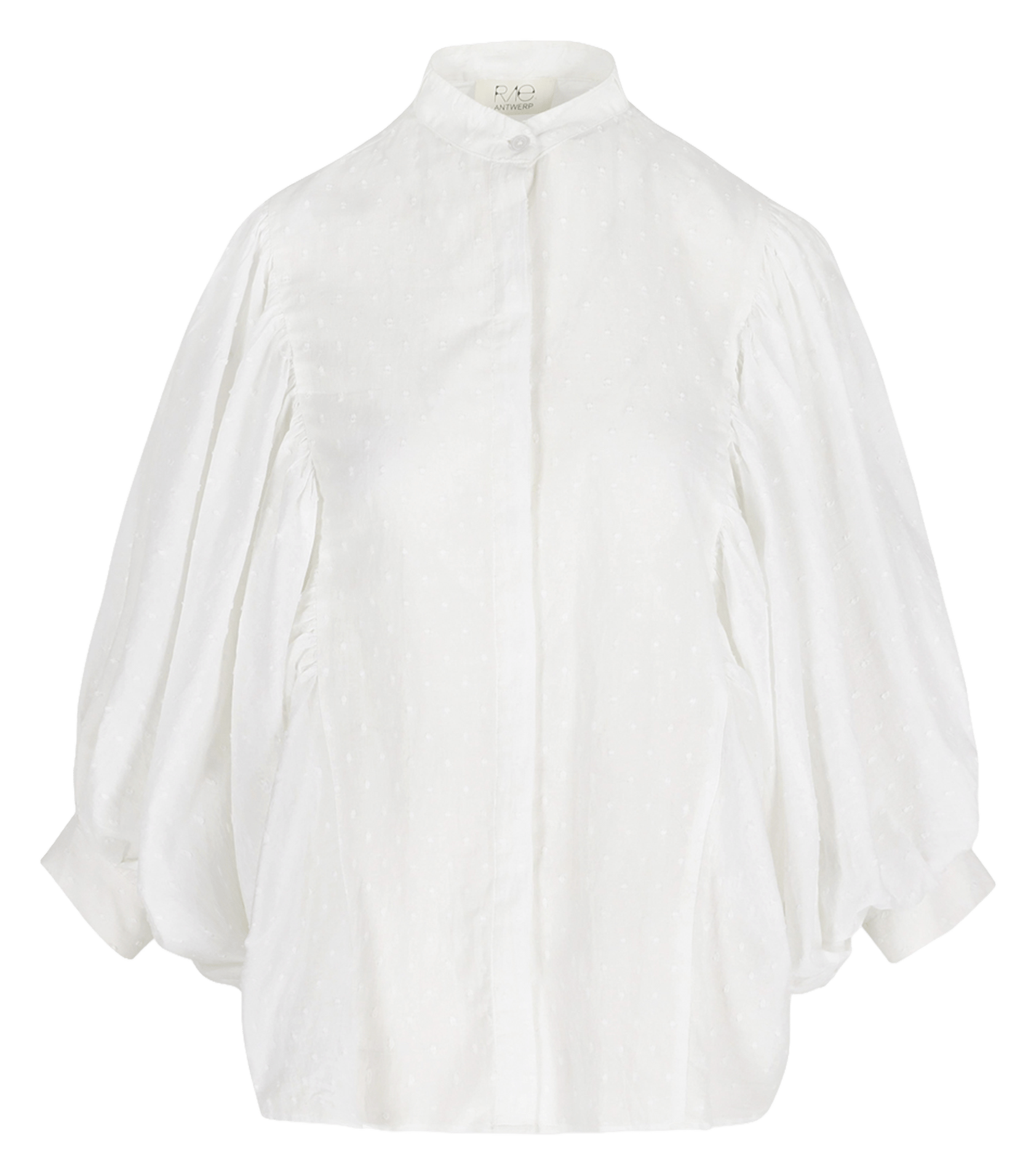 Baumwollbluse mit Puffärmeln RAE ANTWERP Weiss