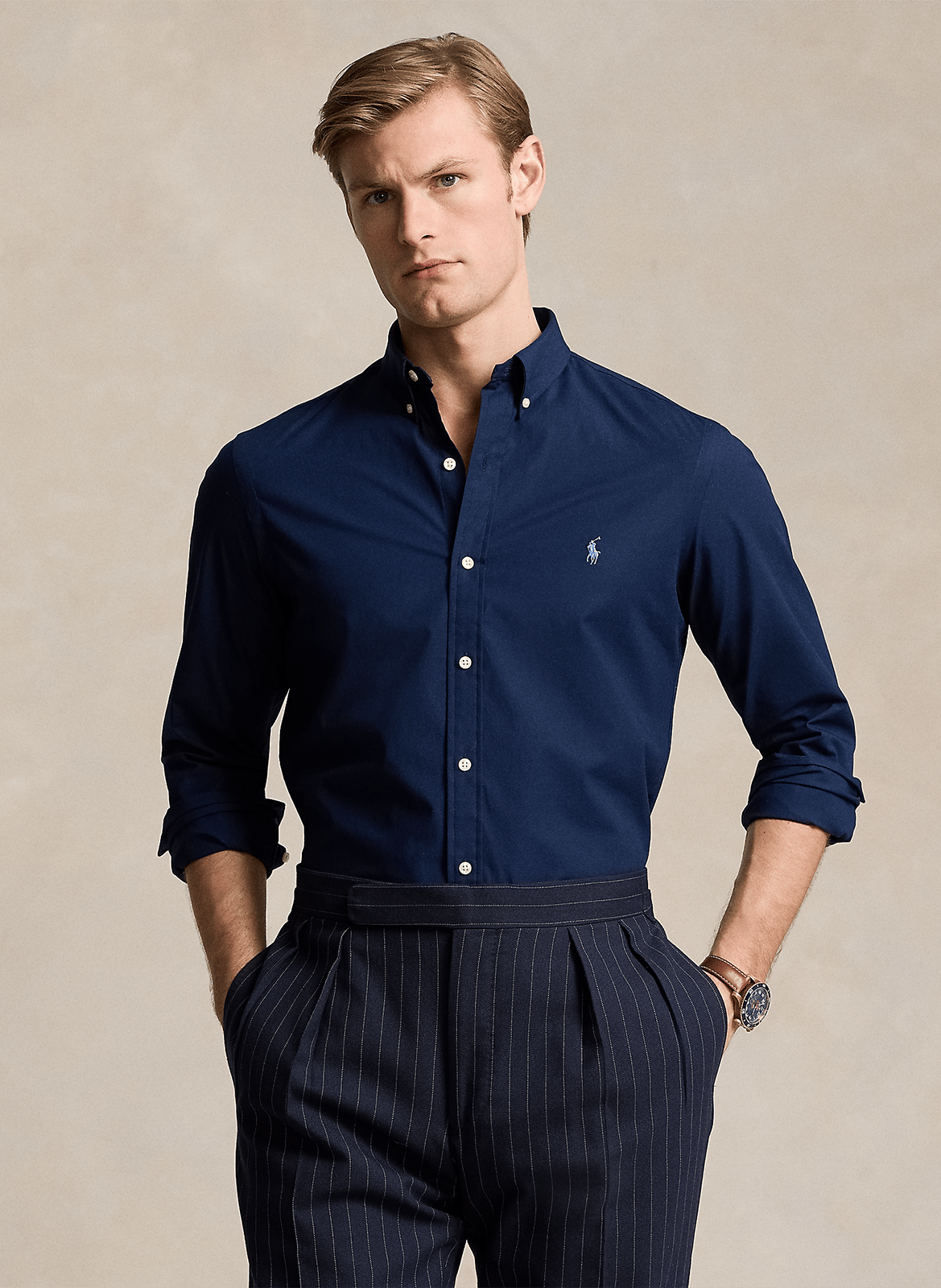 Chemise col américain en coton mélangé POLO RALPH LAUREN