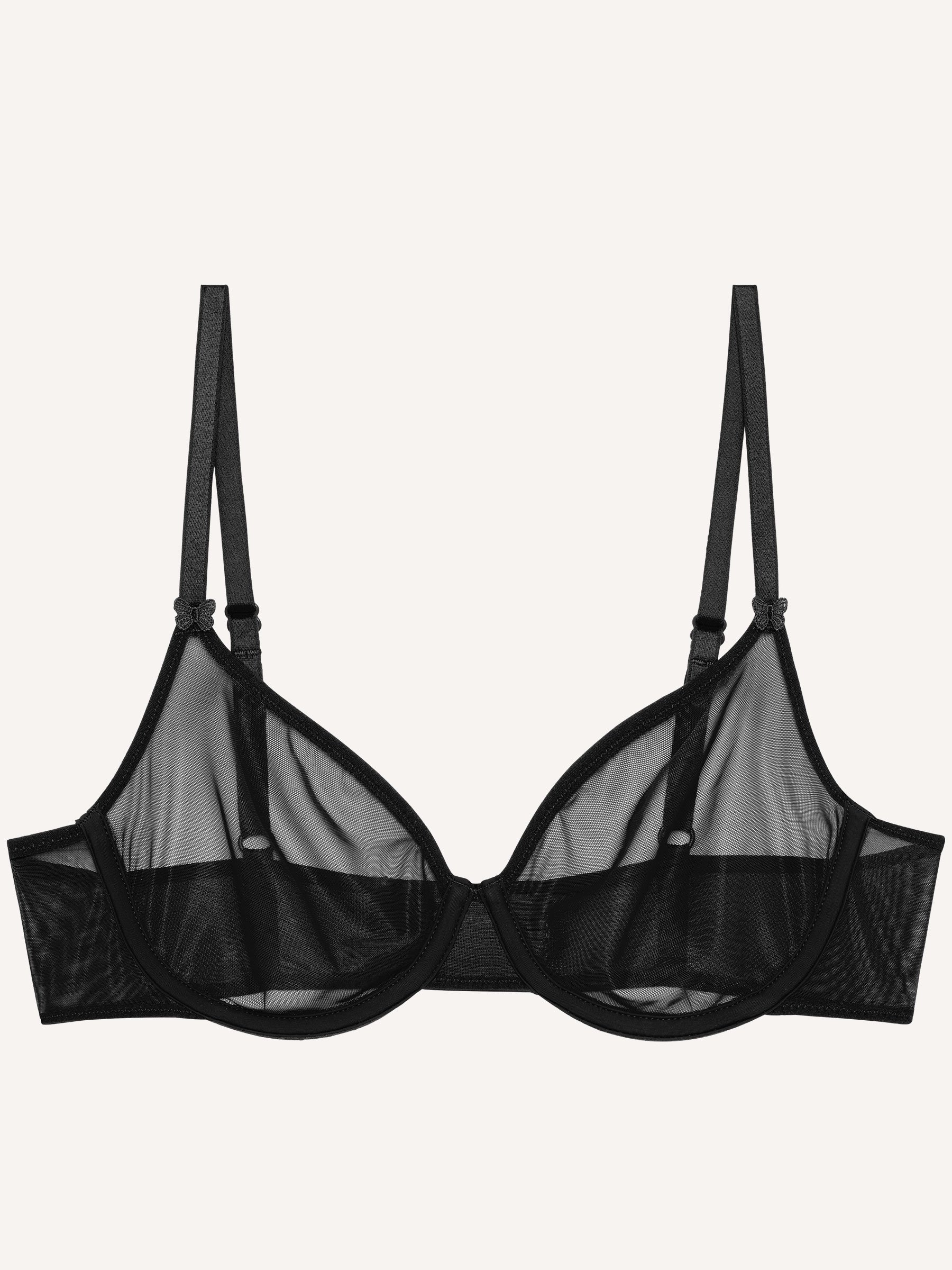 Underwired padded demi-cup bra PASSIONATA Black