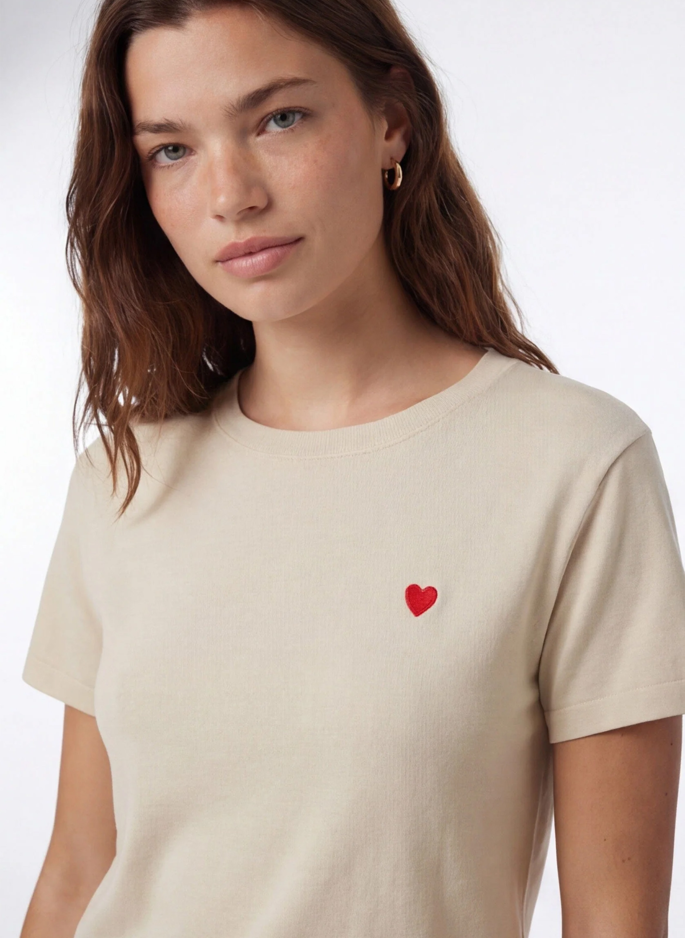 Tee-shirt col rond en coton KOOKAI Beige