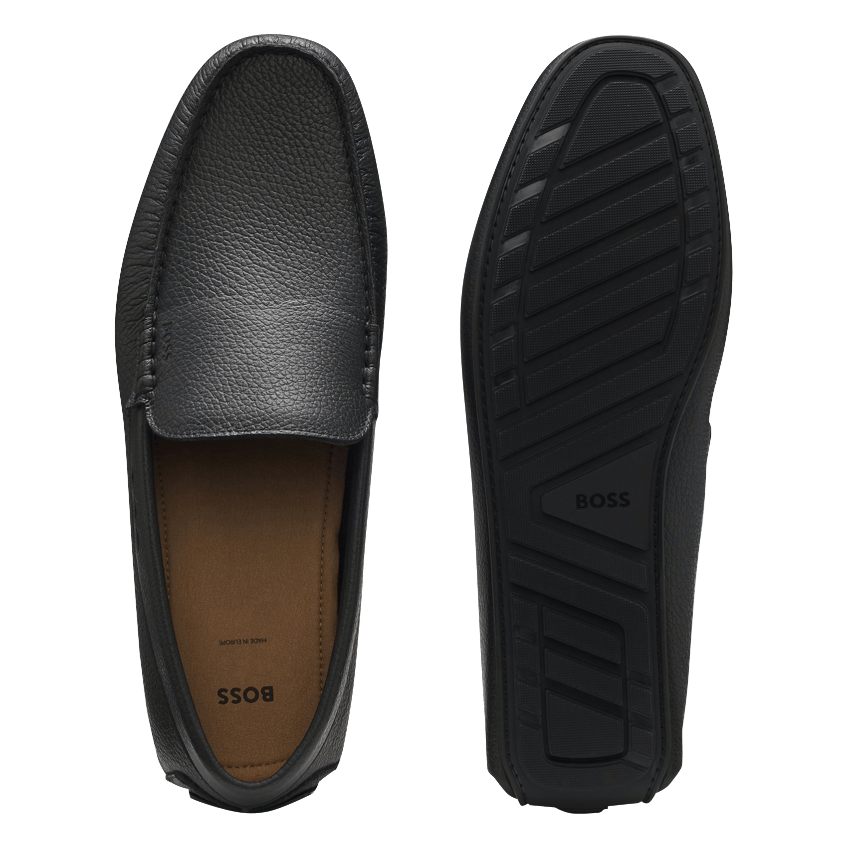 Leather loafers BOSS Black