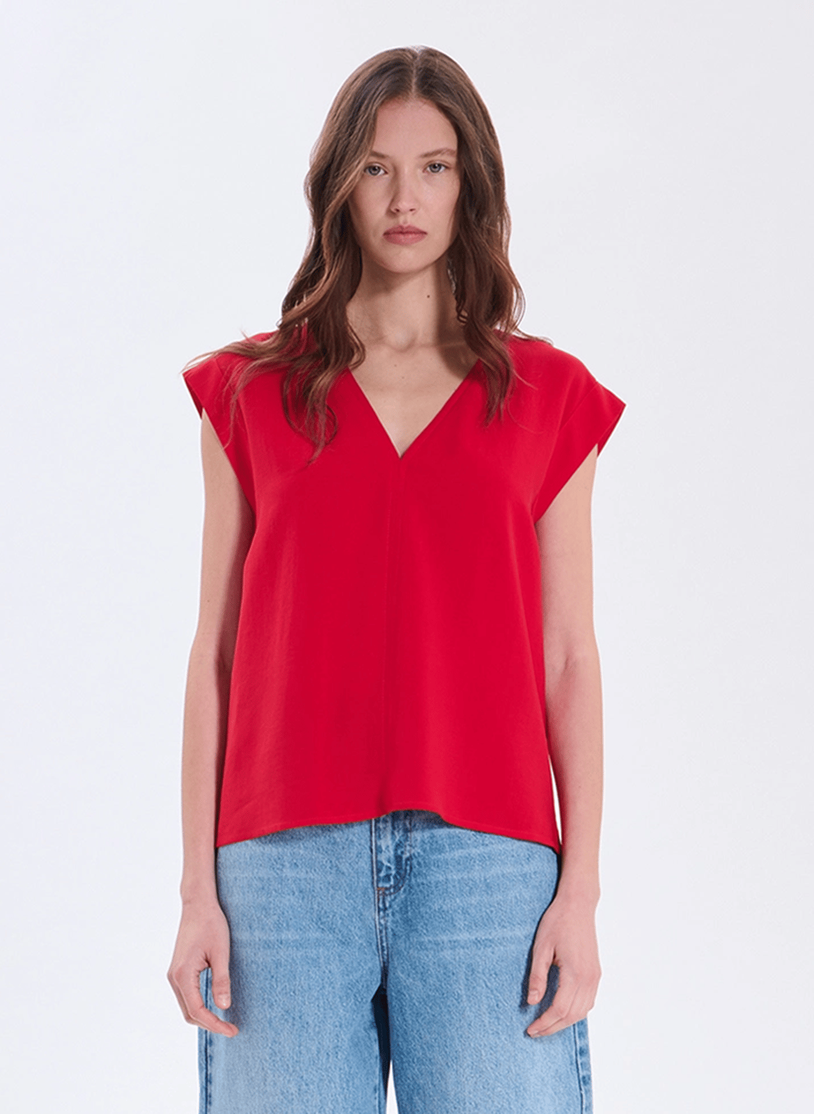 Top col v  ZAPA Rouge