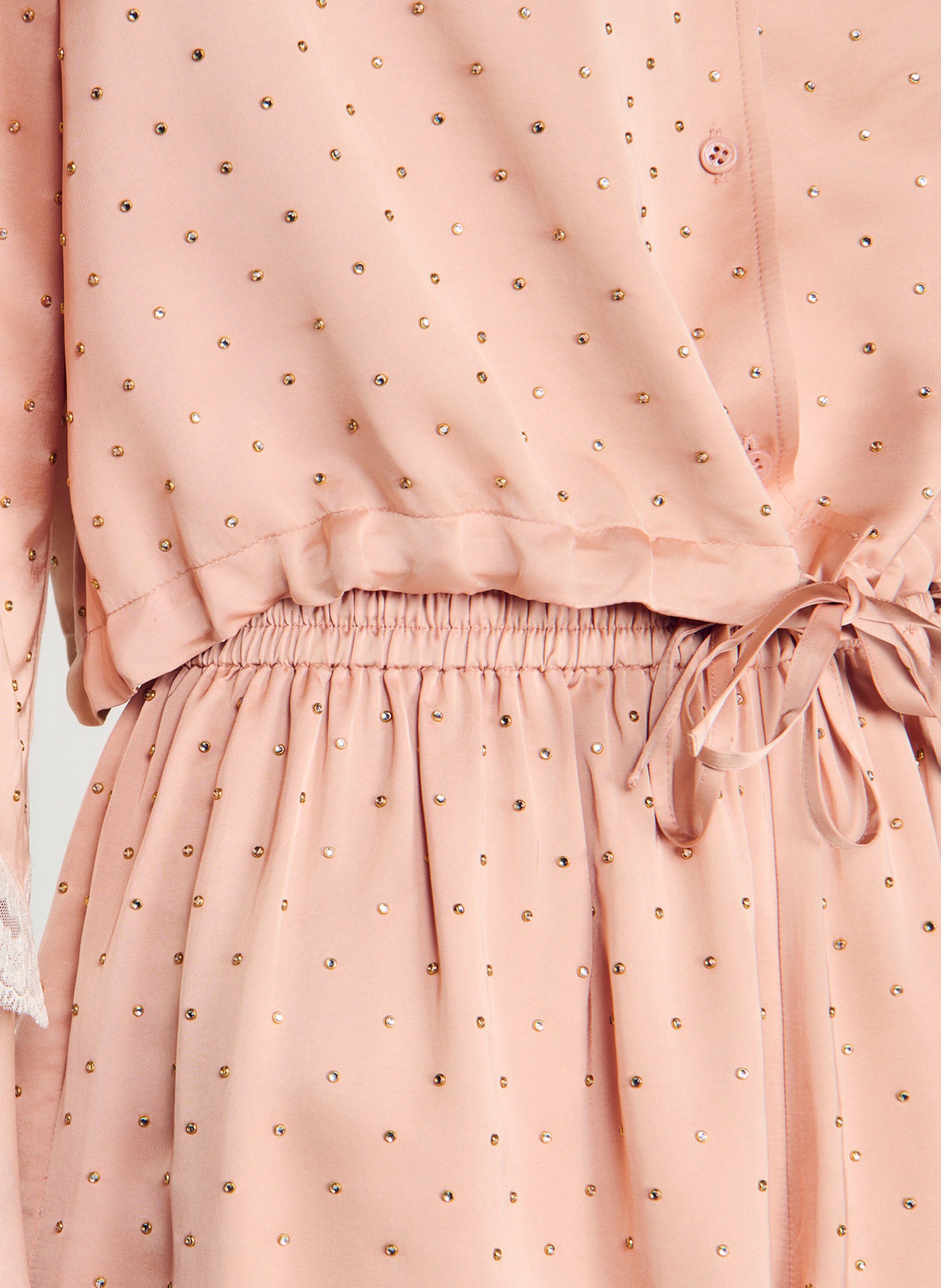 Korte top met stras SANDRO Beige