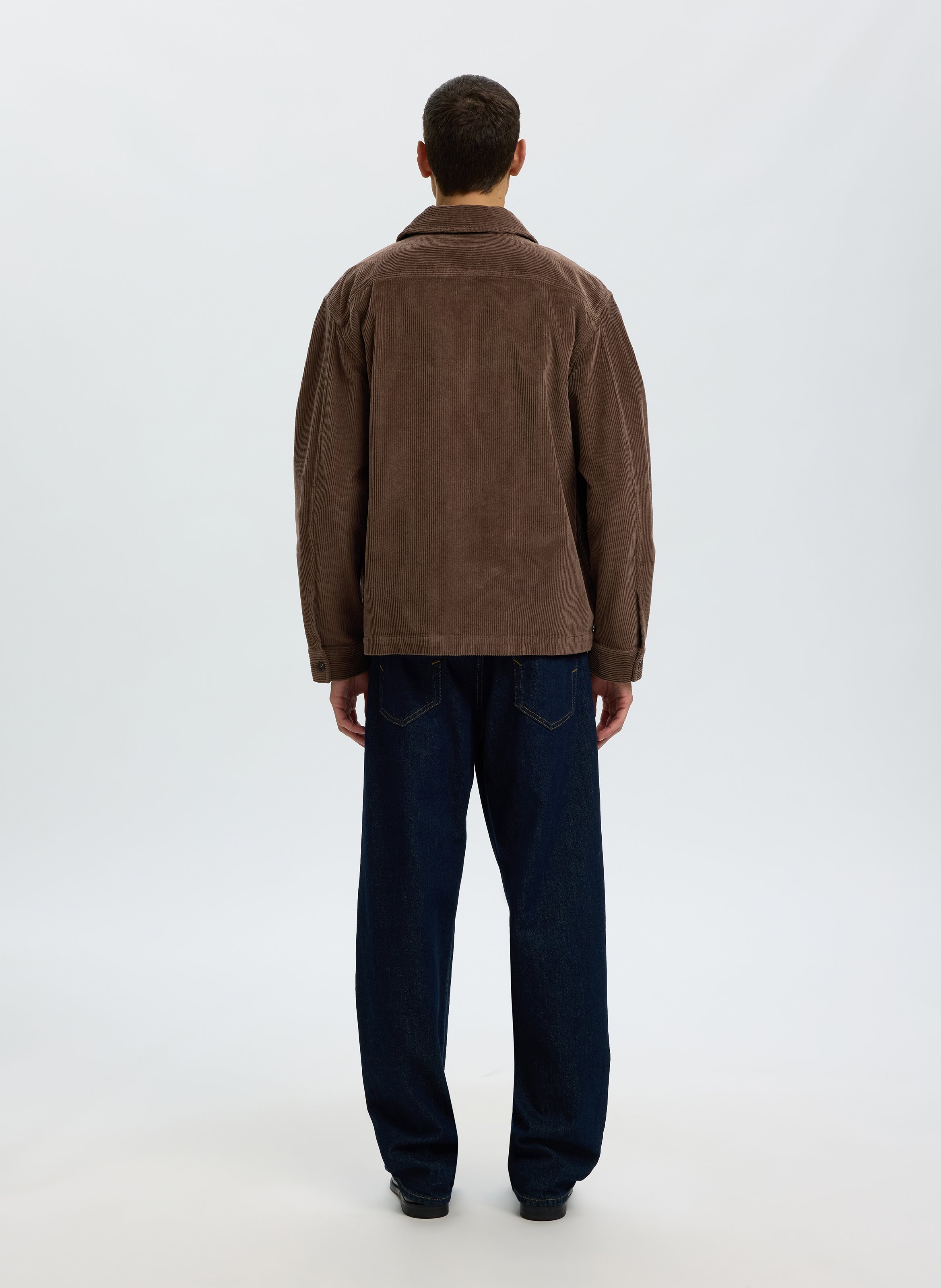 Chemise oversize en coton bio mélangé SELECTED Marron
