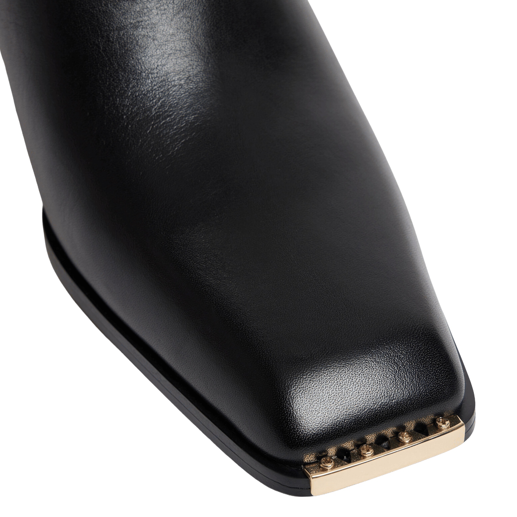 Square-toe Leather Ankle Boots SANDRO Black