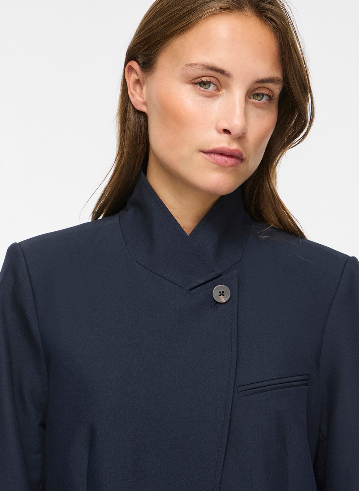Gerader Blazer mit Stehkragen VILA Blau