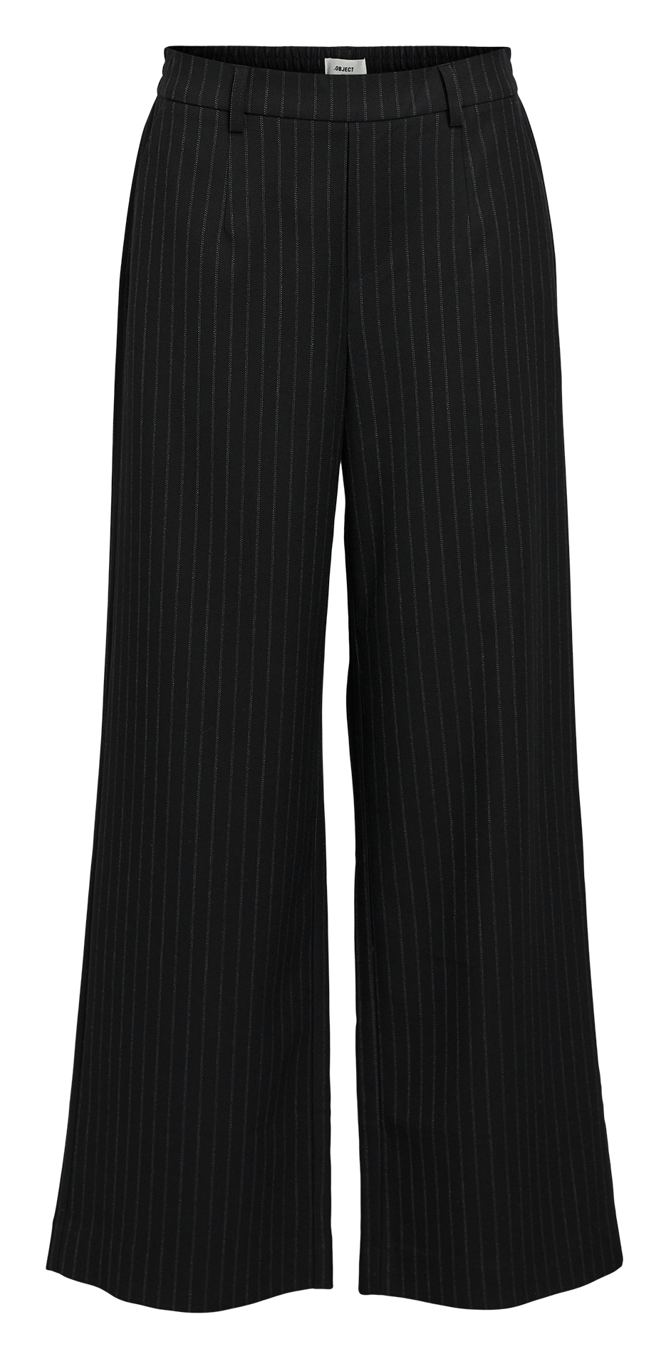 Wijde gestreepte broek OBJECT Zwart