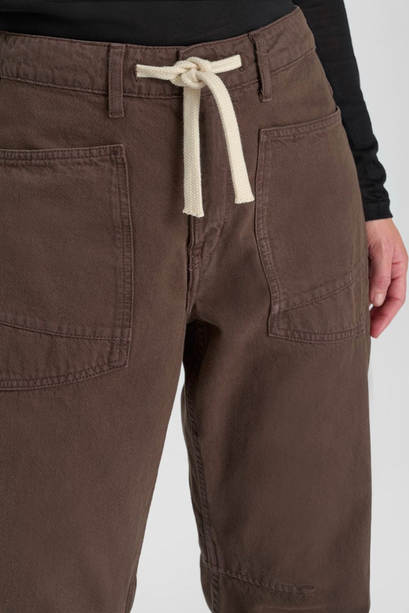 Loose jeans, wide leg, length 34 LE TEMPS DES CERISES Brown