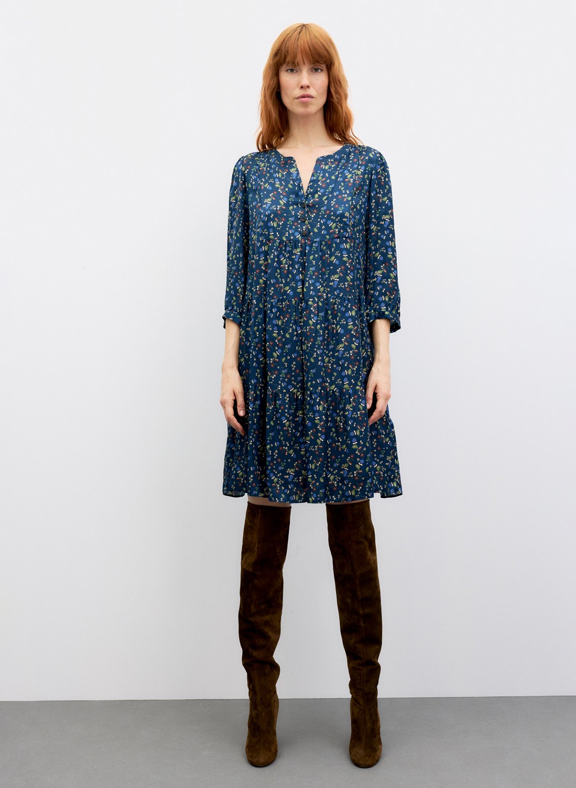 Robe courte col tunisien  GERARD DAREL Bleu