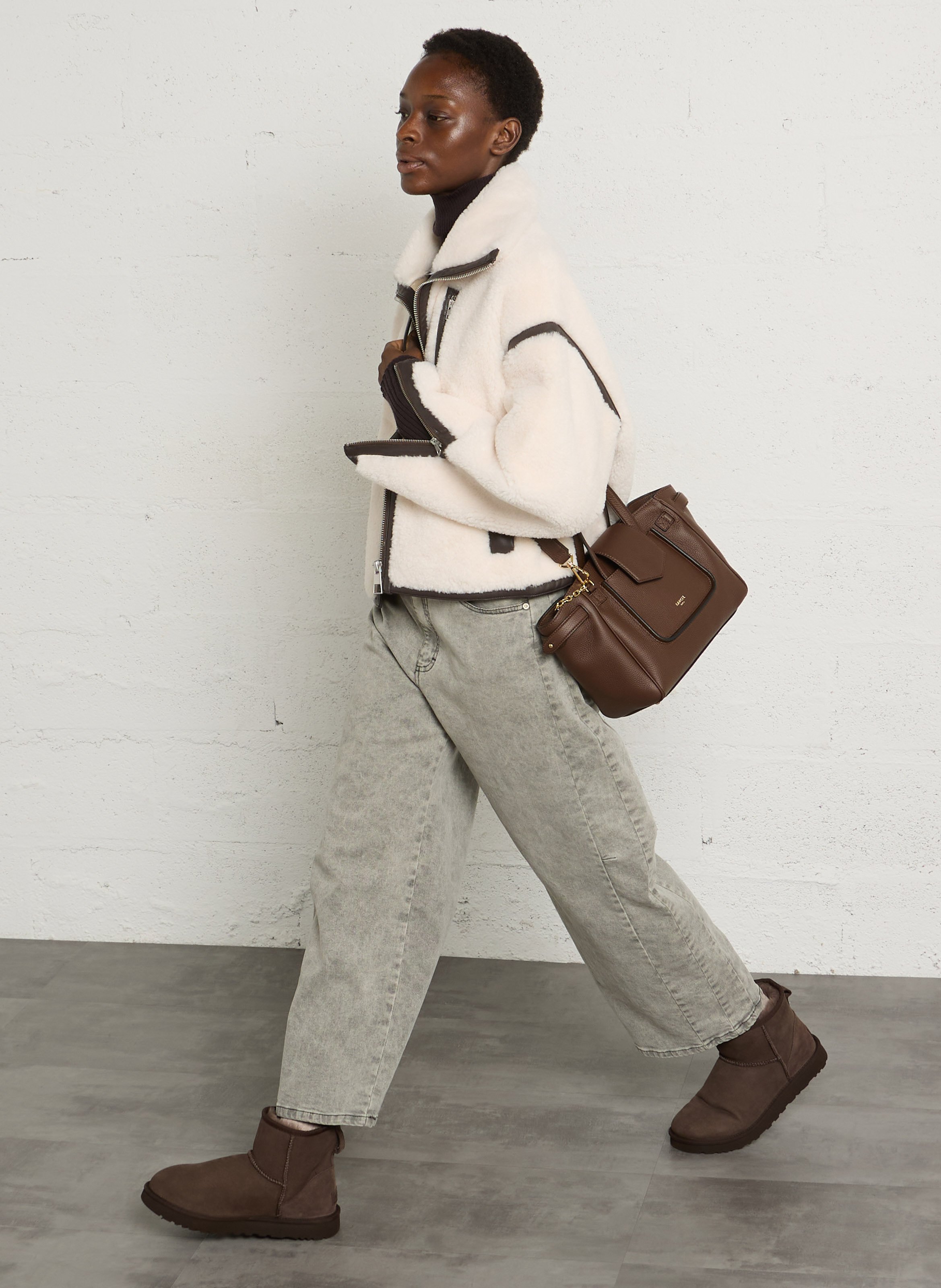 Leren handtas LANCEL Bruin