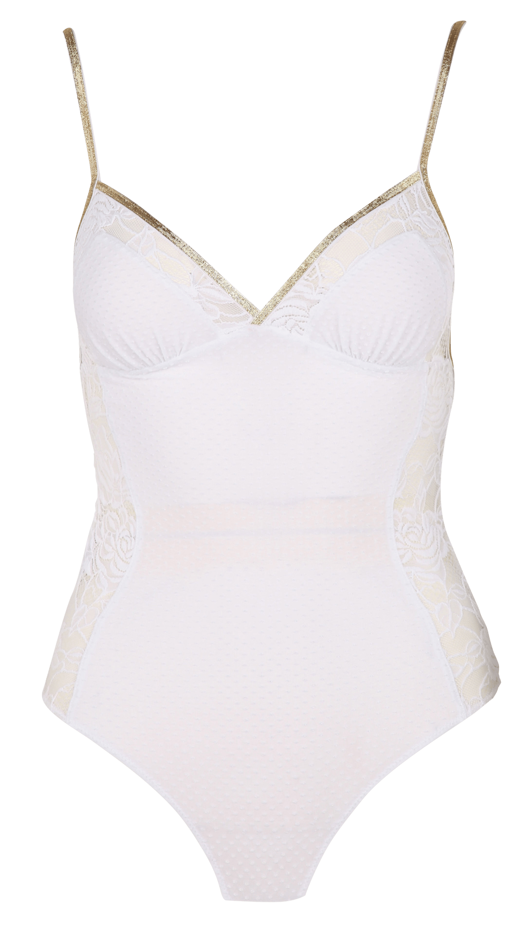 Body échancré à dentelle LA NOUVELLE Blanc