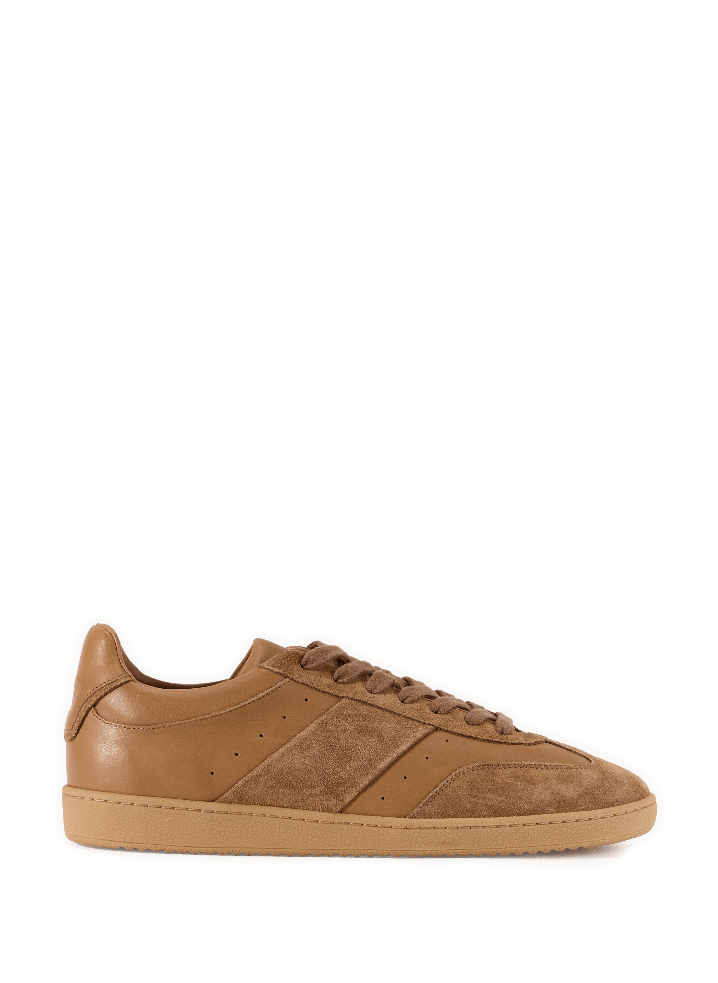 Leather and cotton blend saloon sneakers SAISON 1865 Brown