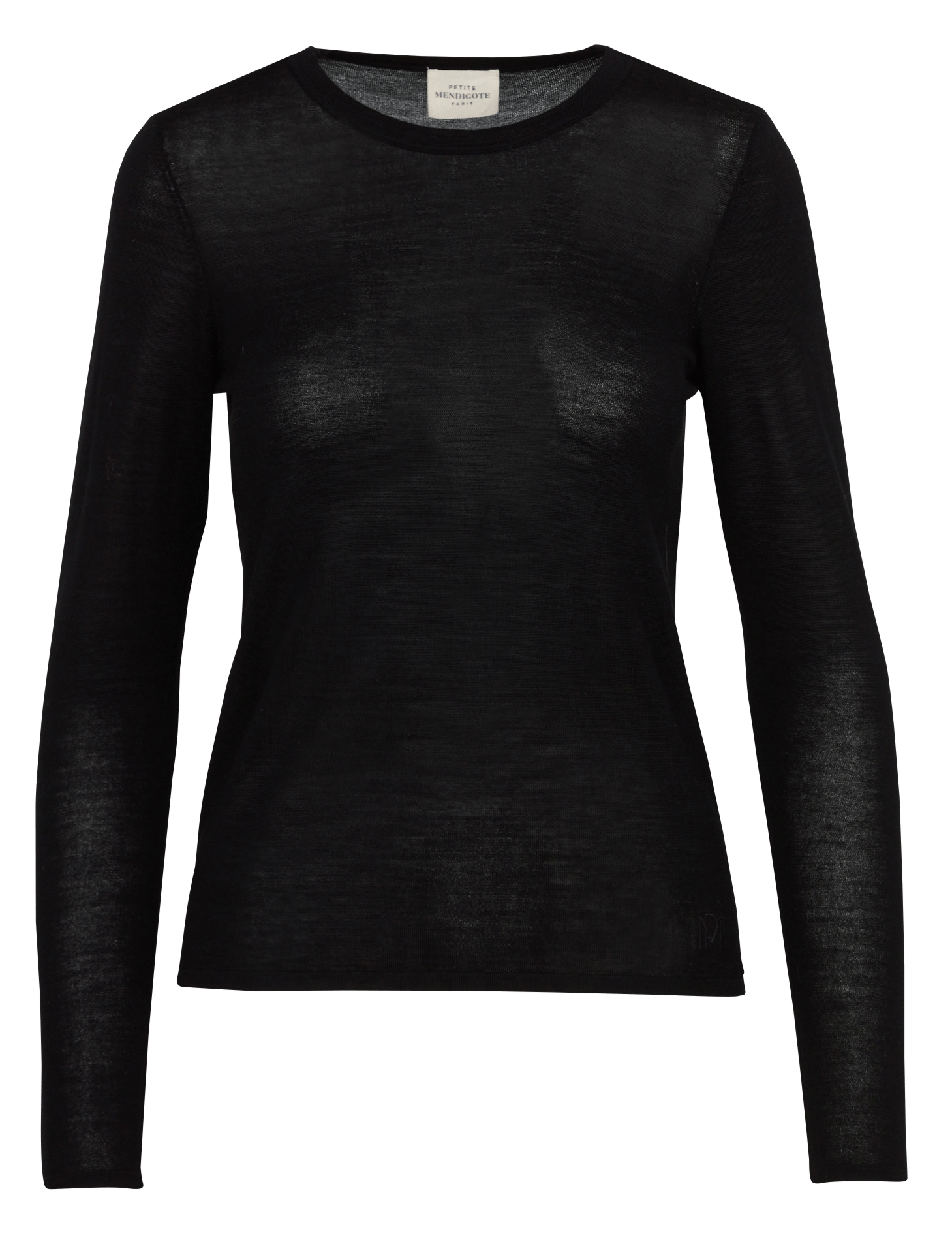 Feinstrickpullover mit Rundhalsausschnitt und langen Ärmeln aus Merinowolle. PETITE MENDIGOTE