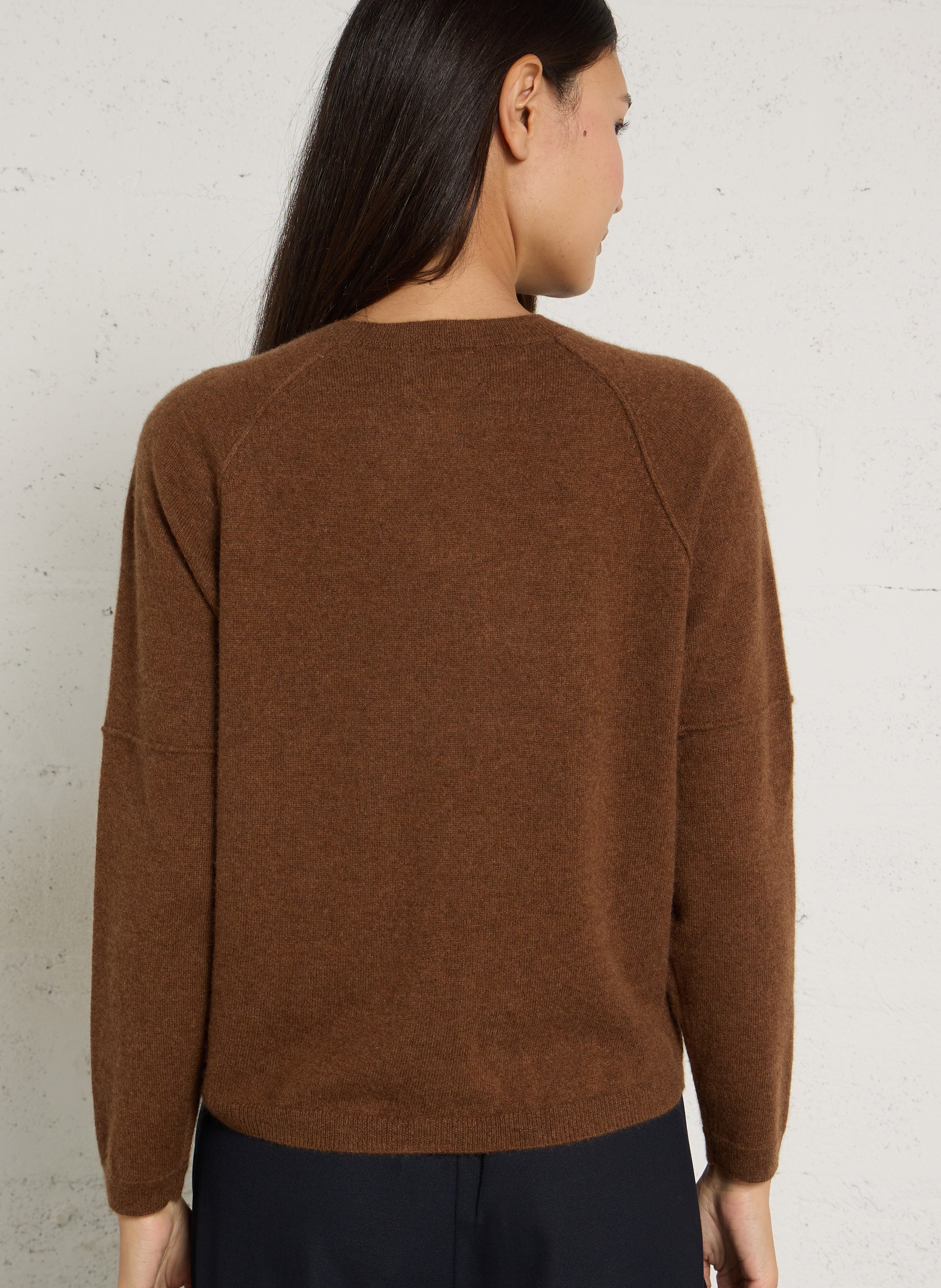 Gilet droit col rond en cachemire MAISON 123 Marron