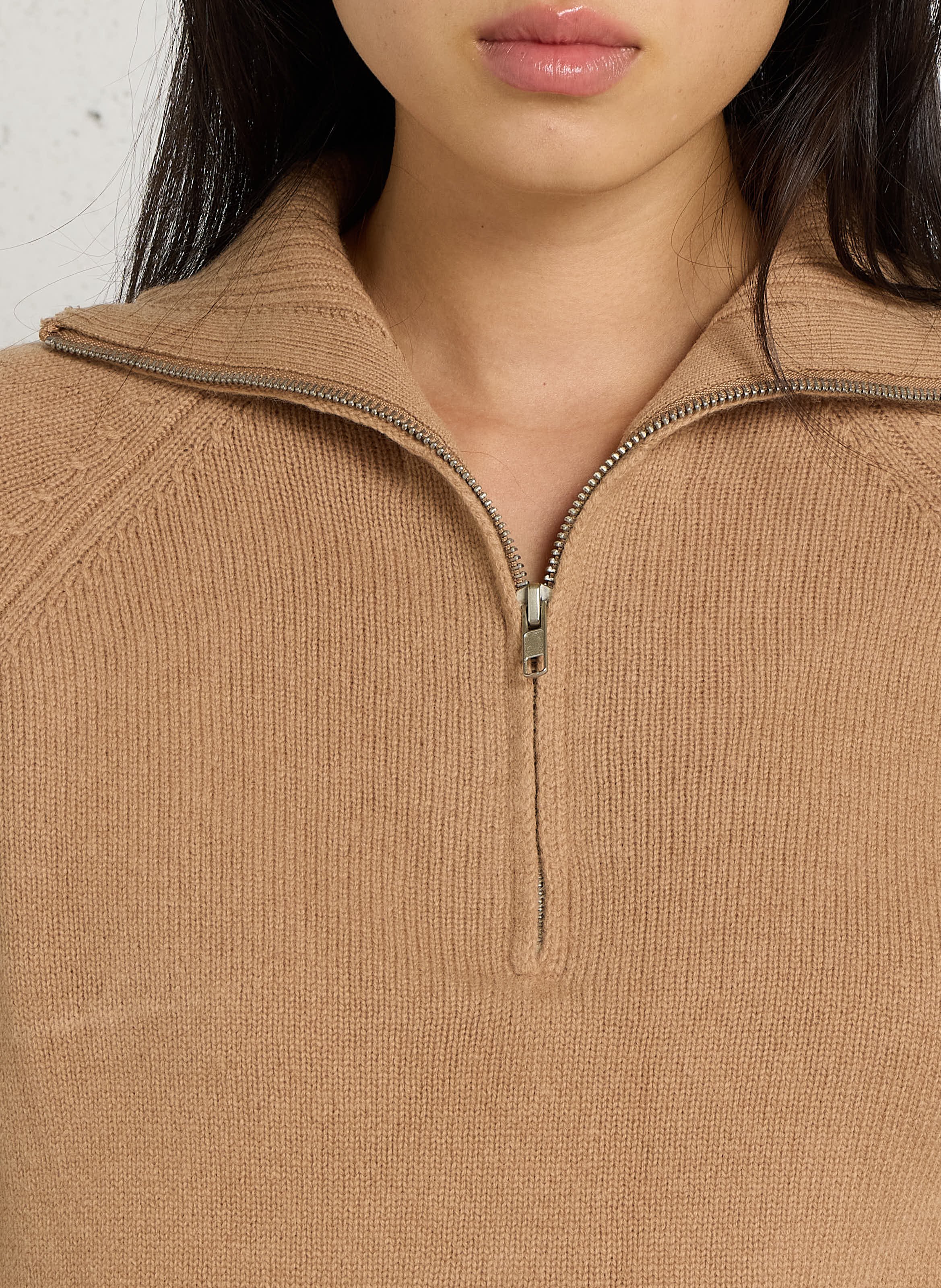 Gerade geschnittener Wollpullover mit Trichterkragen SUD EXPRESS Braun