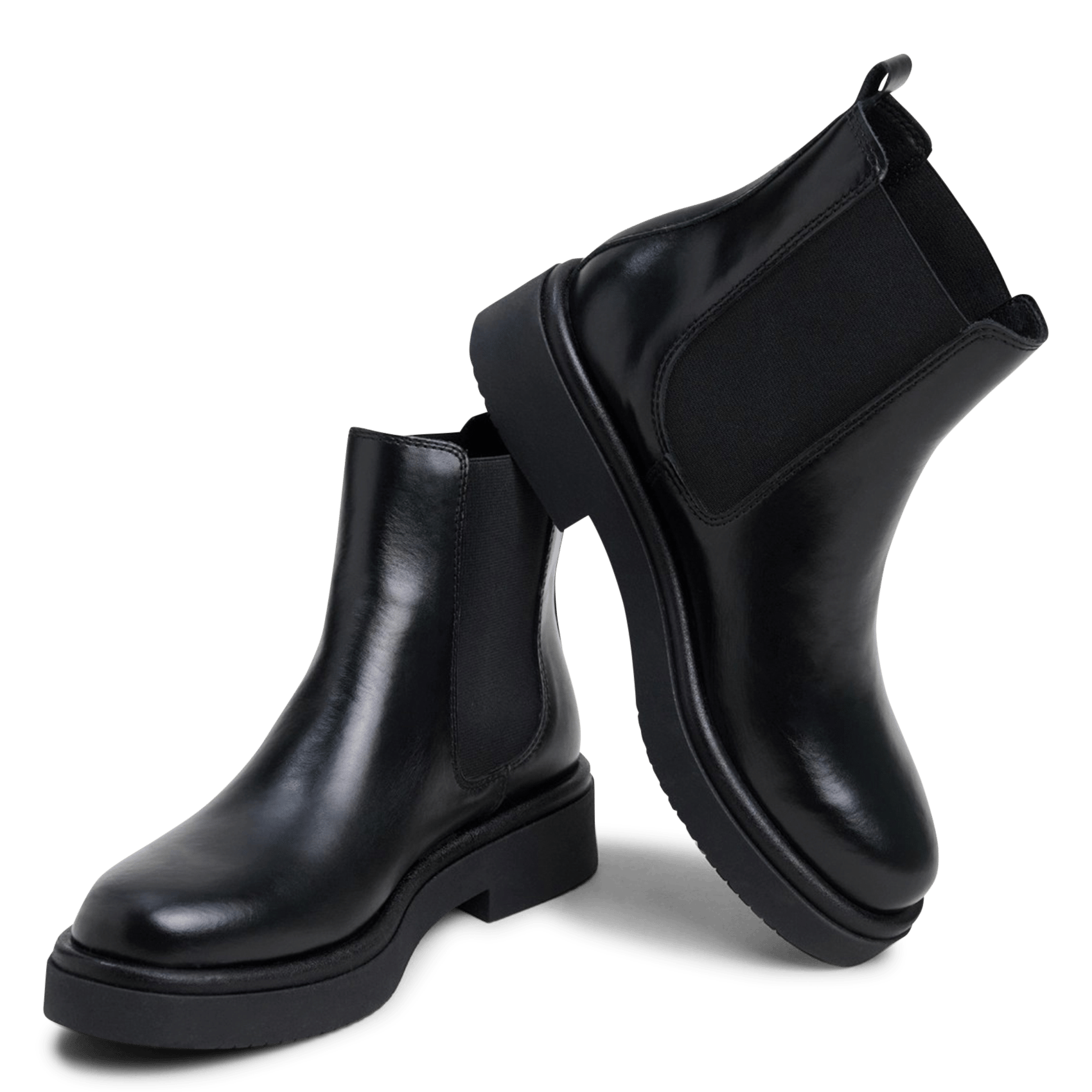 Boots chelsea à semelles épaisses en cuir JONAK Noir
