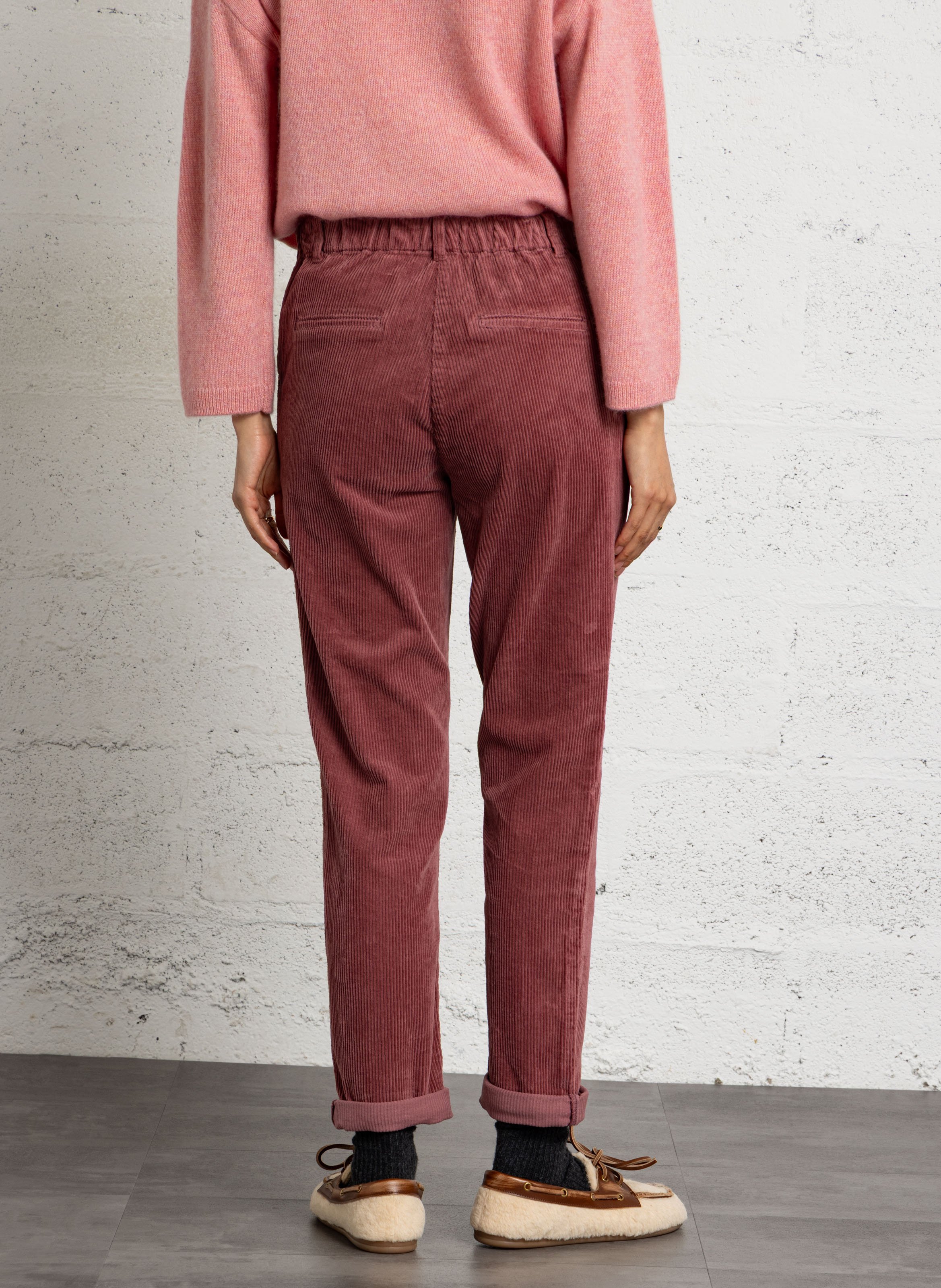 Pantalon carotte en coton MAISON 123 Rose