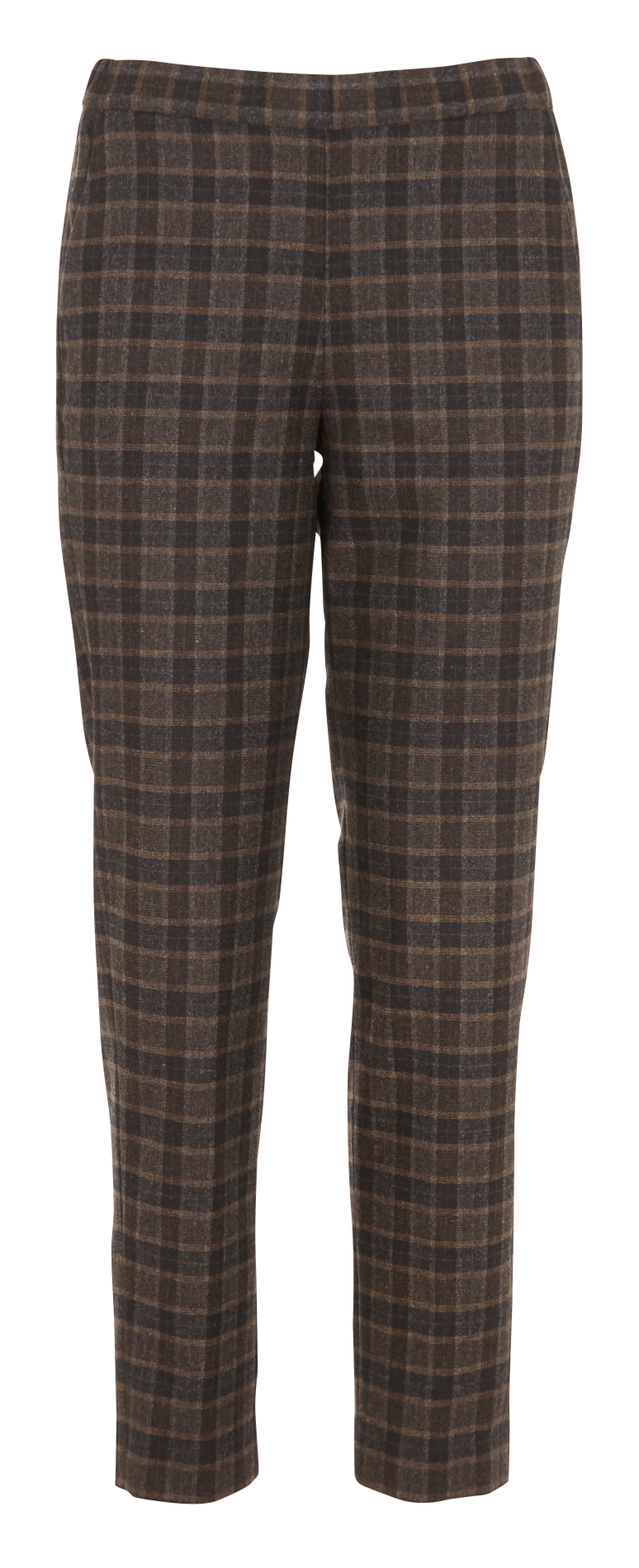 Pantalon droit en laine mélangée HARTFORD Marron