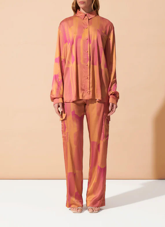 Oversized printed shirt with classic collar FETE IMPERIALE Multicolored