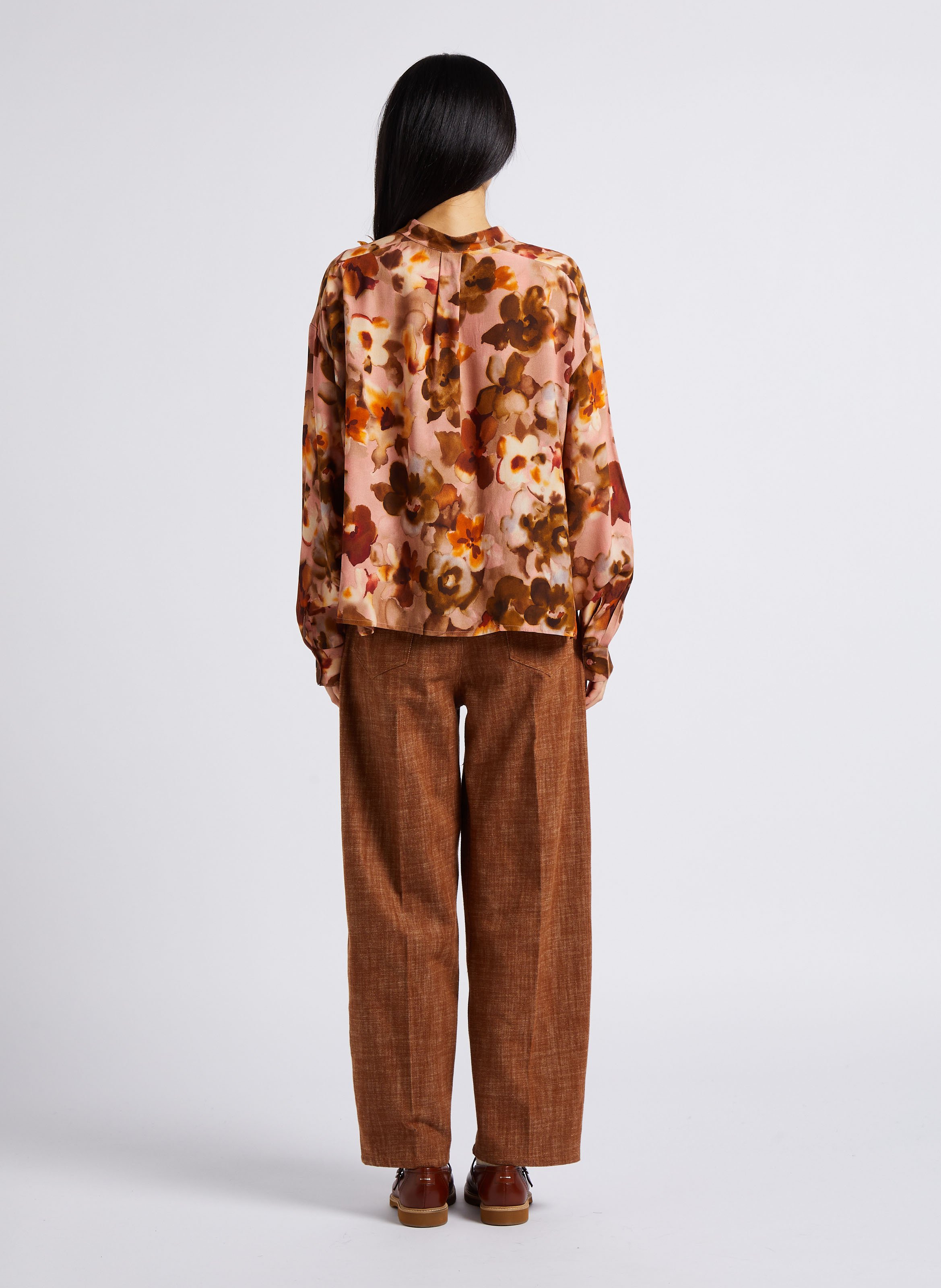 Camisa holgada de cuello redondo ATTIC AND BARN Rosa