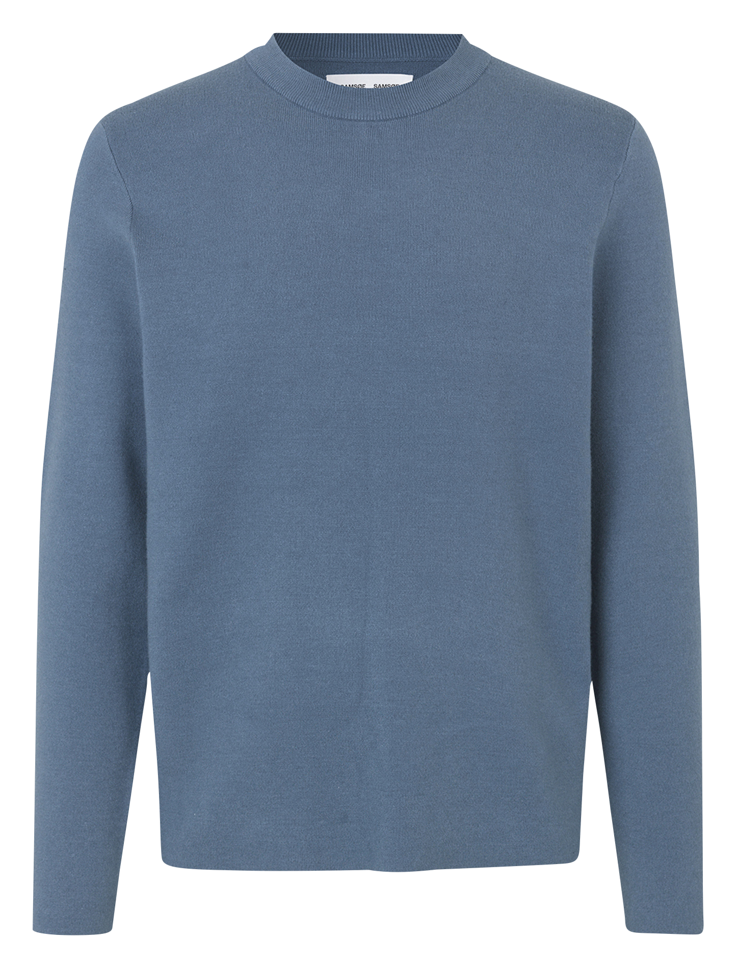 Round-neck technical knit sweater SAMSOE SAMSOE Blue
