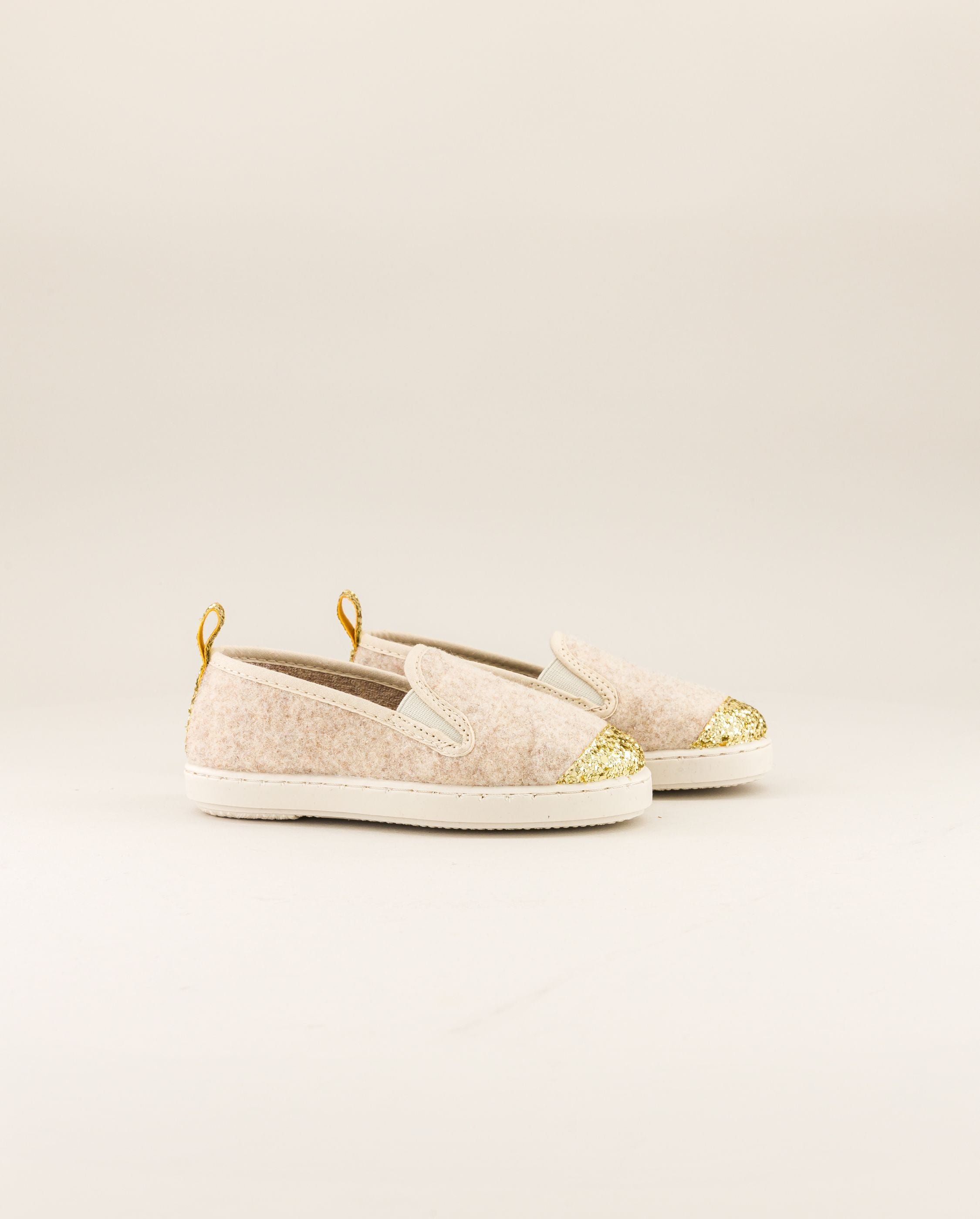 Child wool slipper, beige sequins ANGARDE Beige