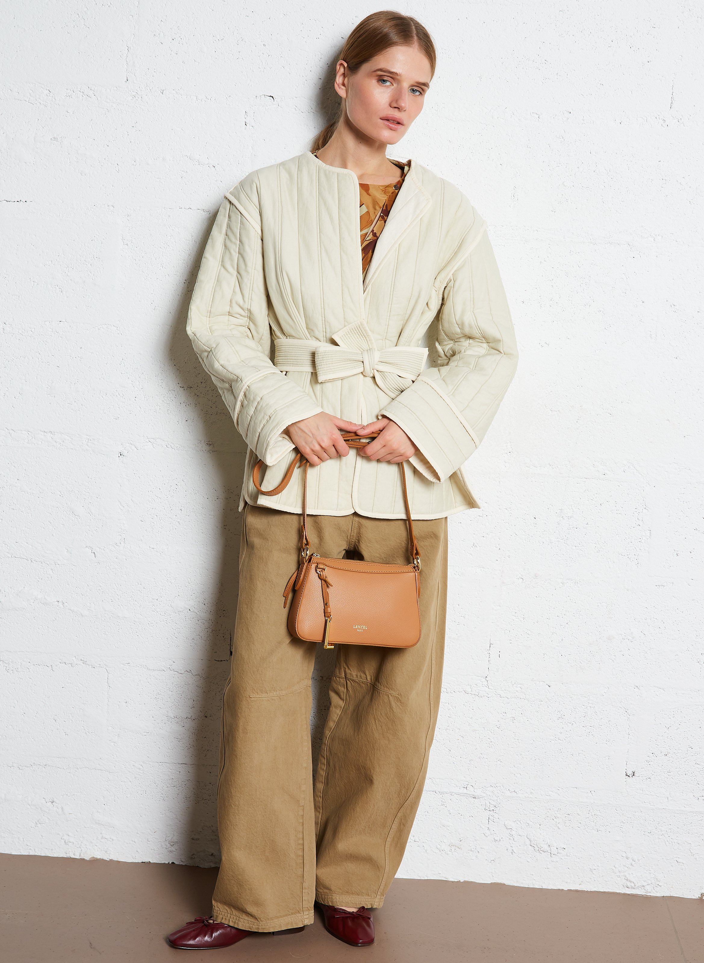 Sac bandoulière en cuir LANCEL Beige