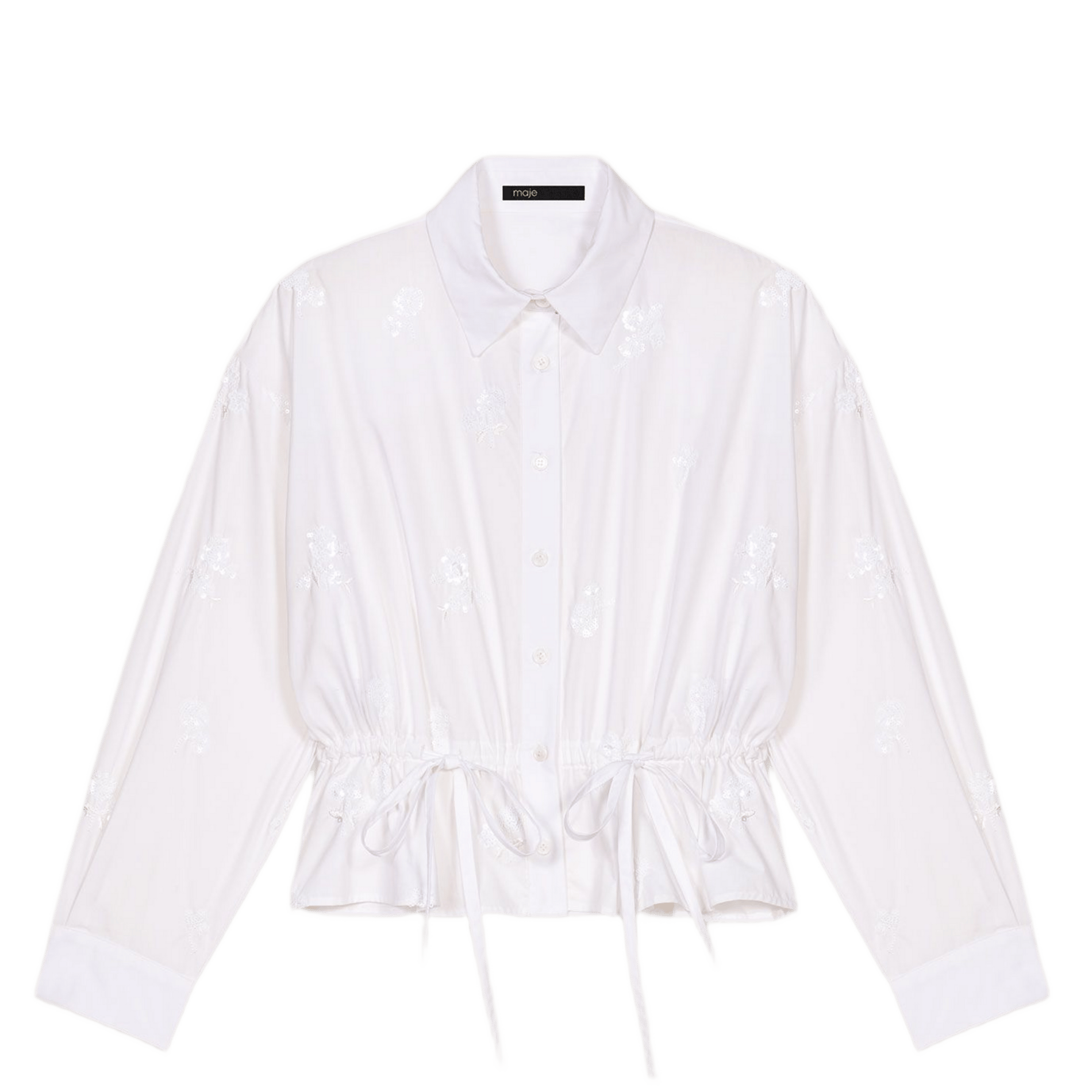 Straight embroidered shirt Blanc Maje - Women MFPCM00646 | Place des  Tendances