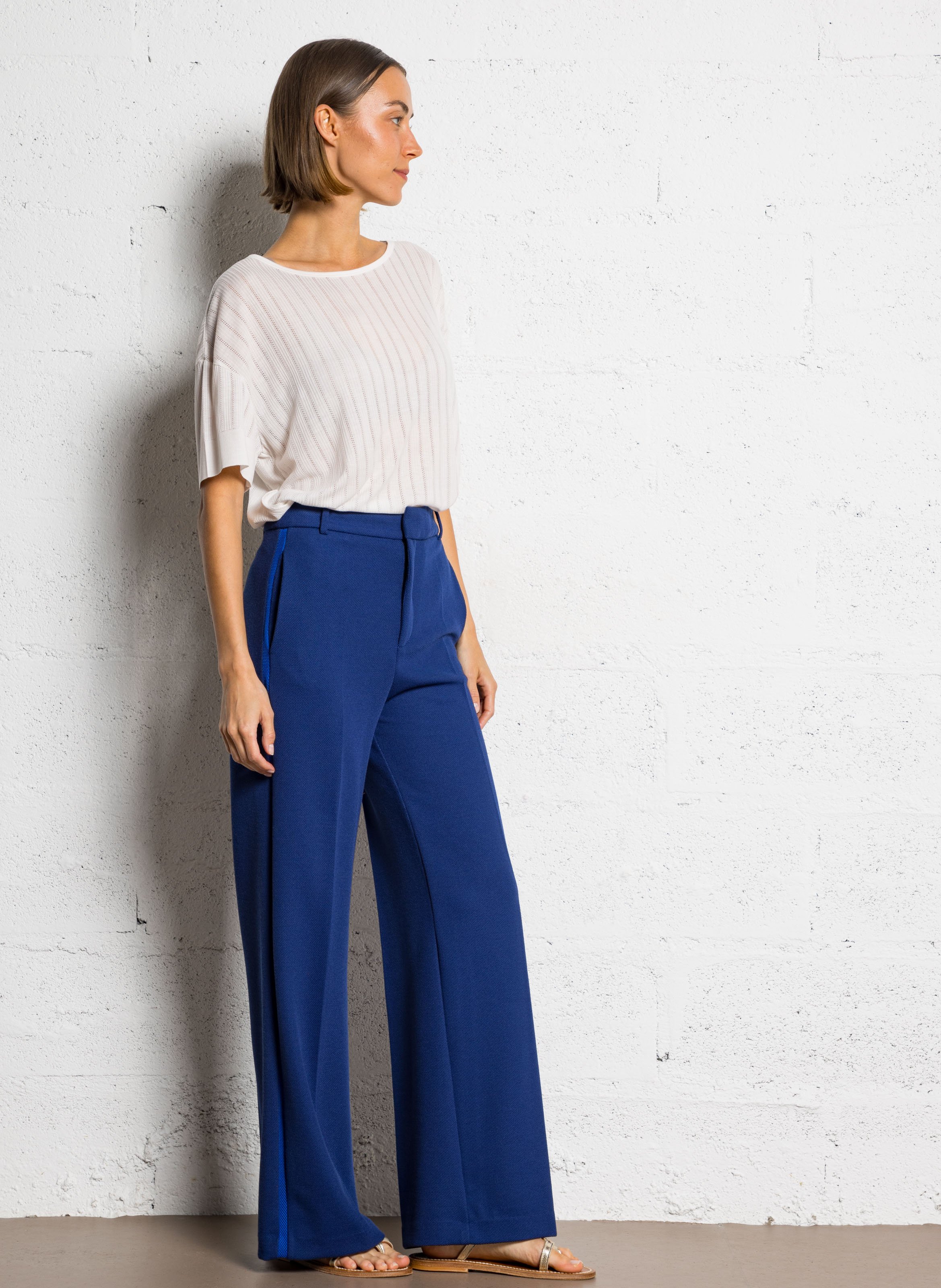 Tee-shirt fluide à manches courtes MAJESTIC FILATURES Beige