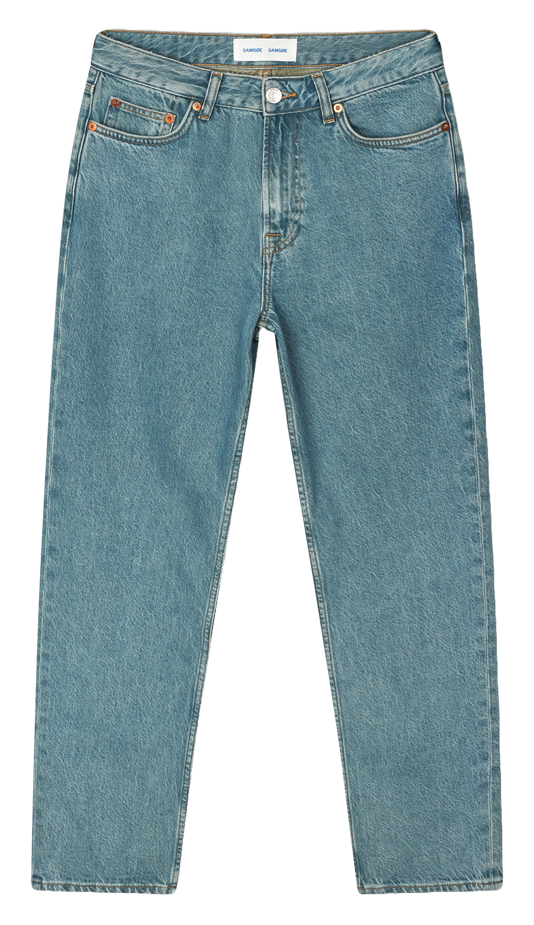 Jean droit en coton bio SAMSOE SAMSOE Bleu