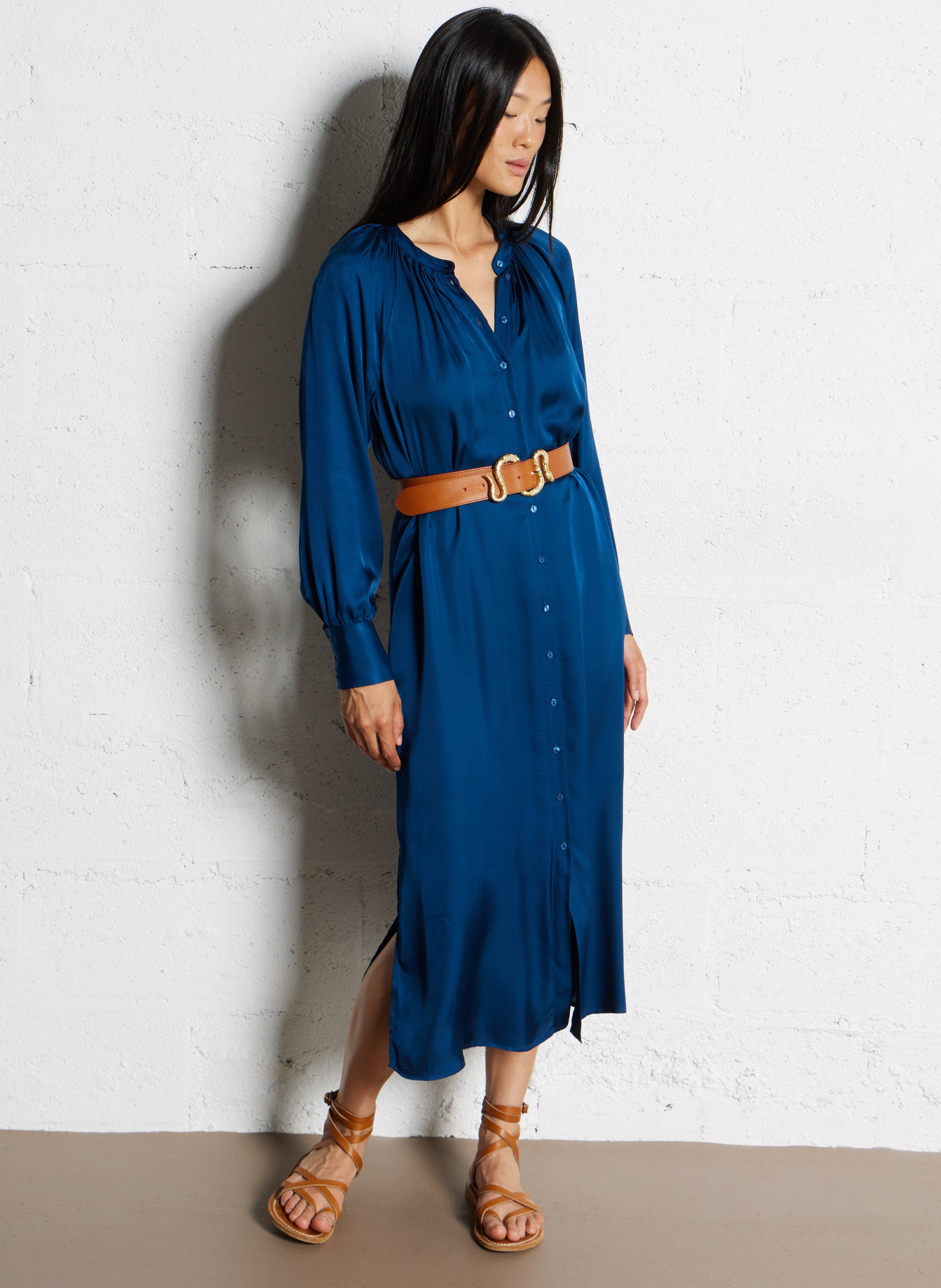 Ceinture en cuir HERBERT FRERE SOEUR Marron