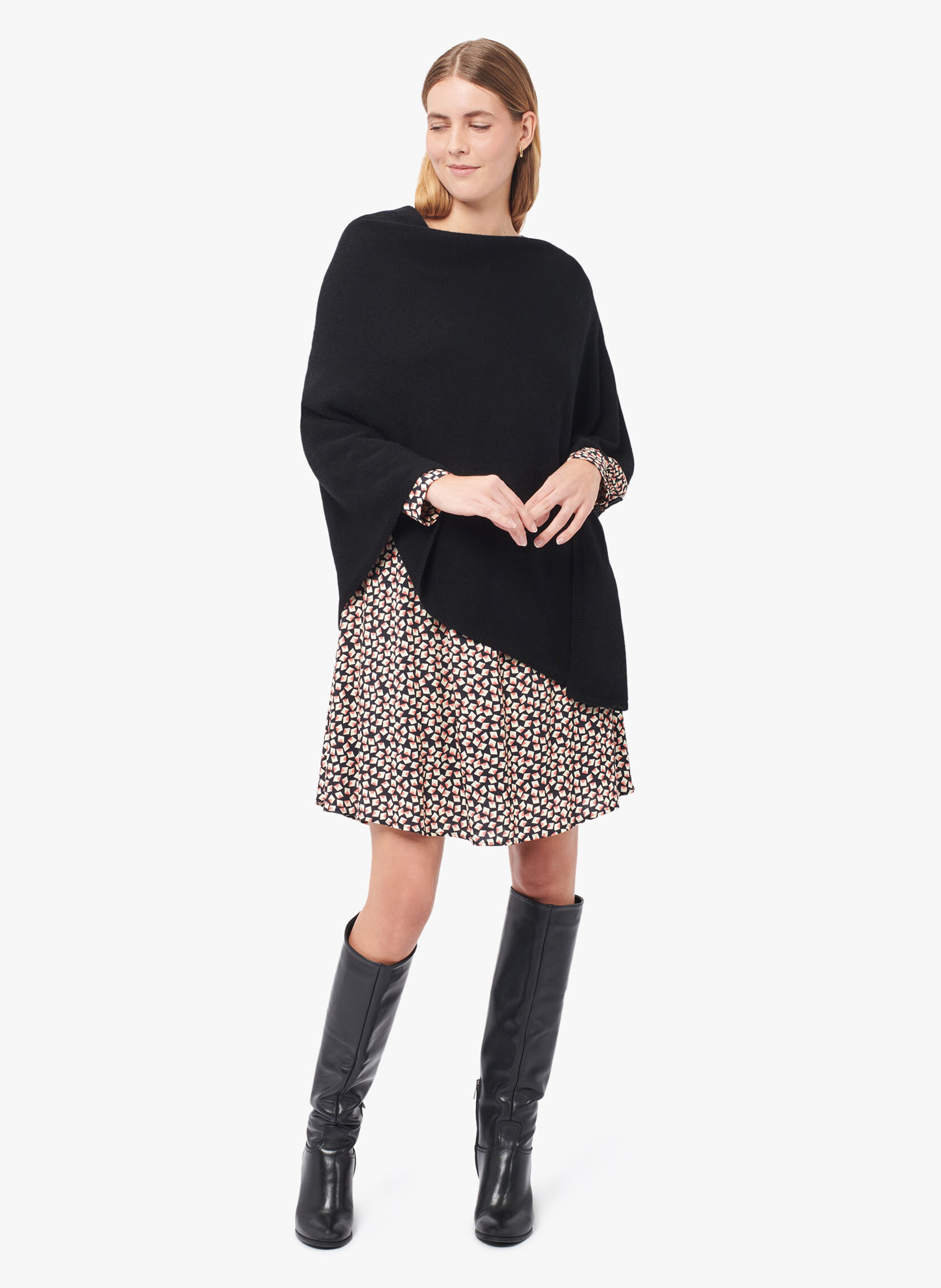 Poncho en cachemire CAROLL Noir