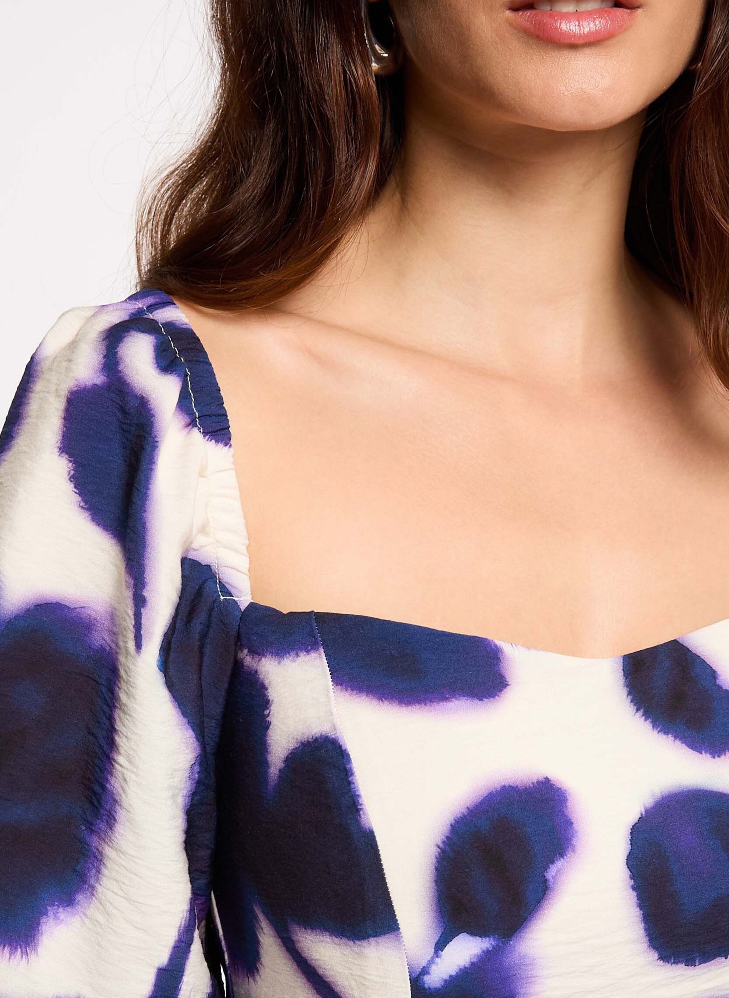 Robe longue col carré à imprimé floral MORGAN Multicolore