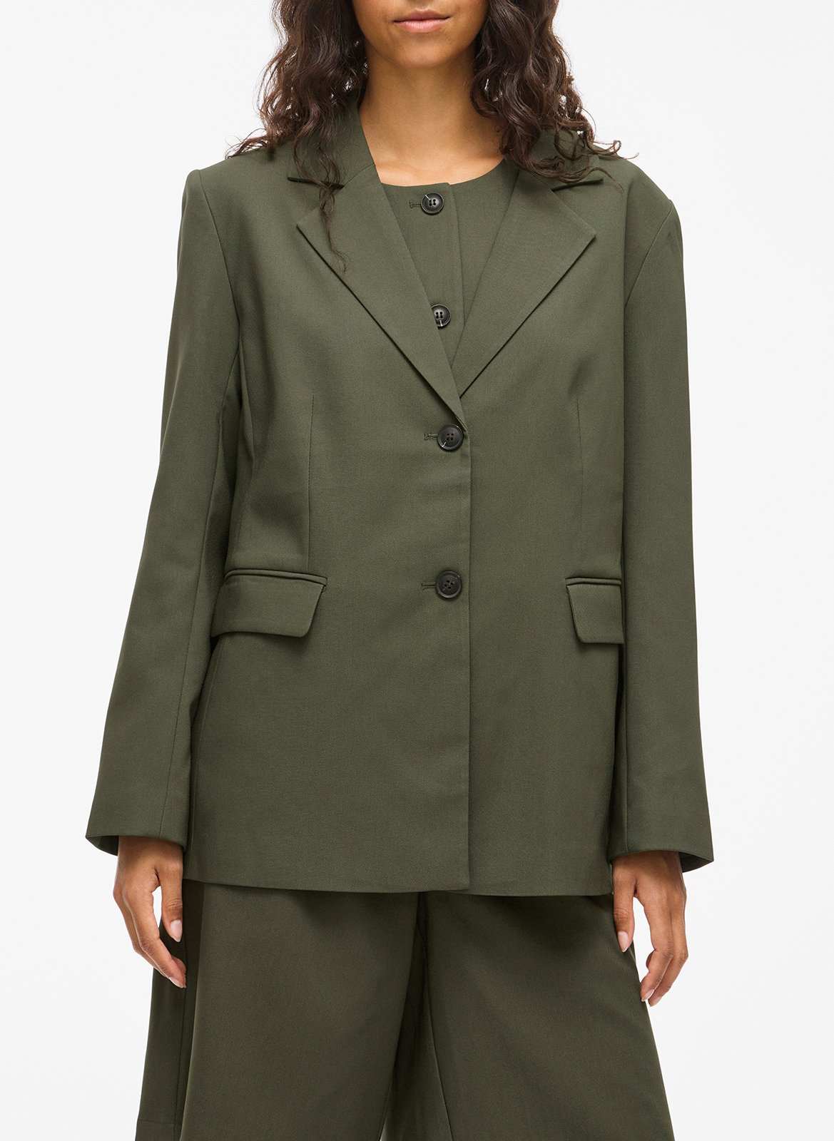 Veste tailleur en fibres recyclées mélangées VILA Vert