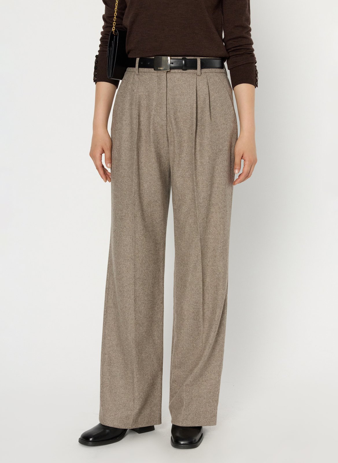 Straight-fit broek van wolmix GERARD DAREL Beige