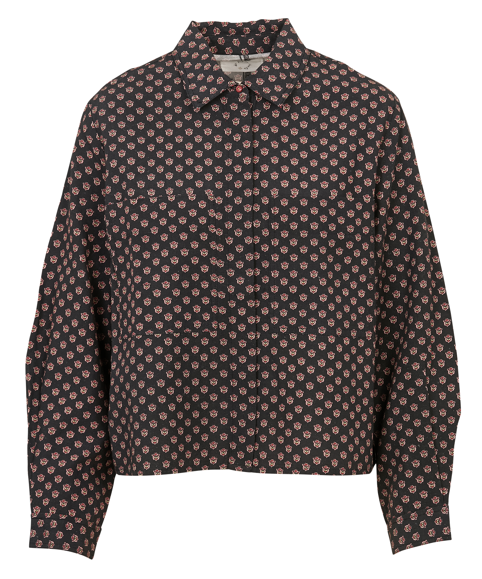 Chemise oversize courte DES PETITS HAUTS Noir