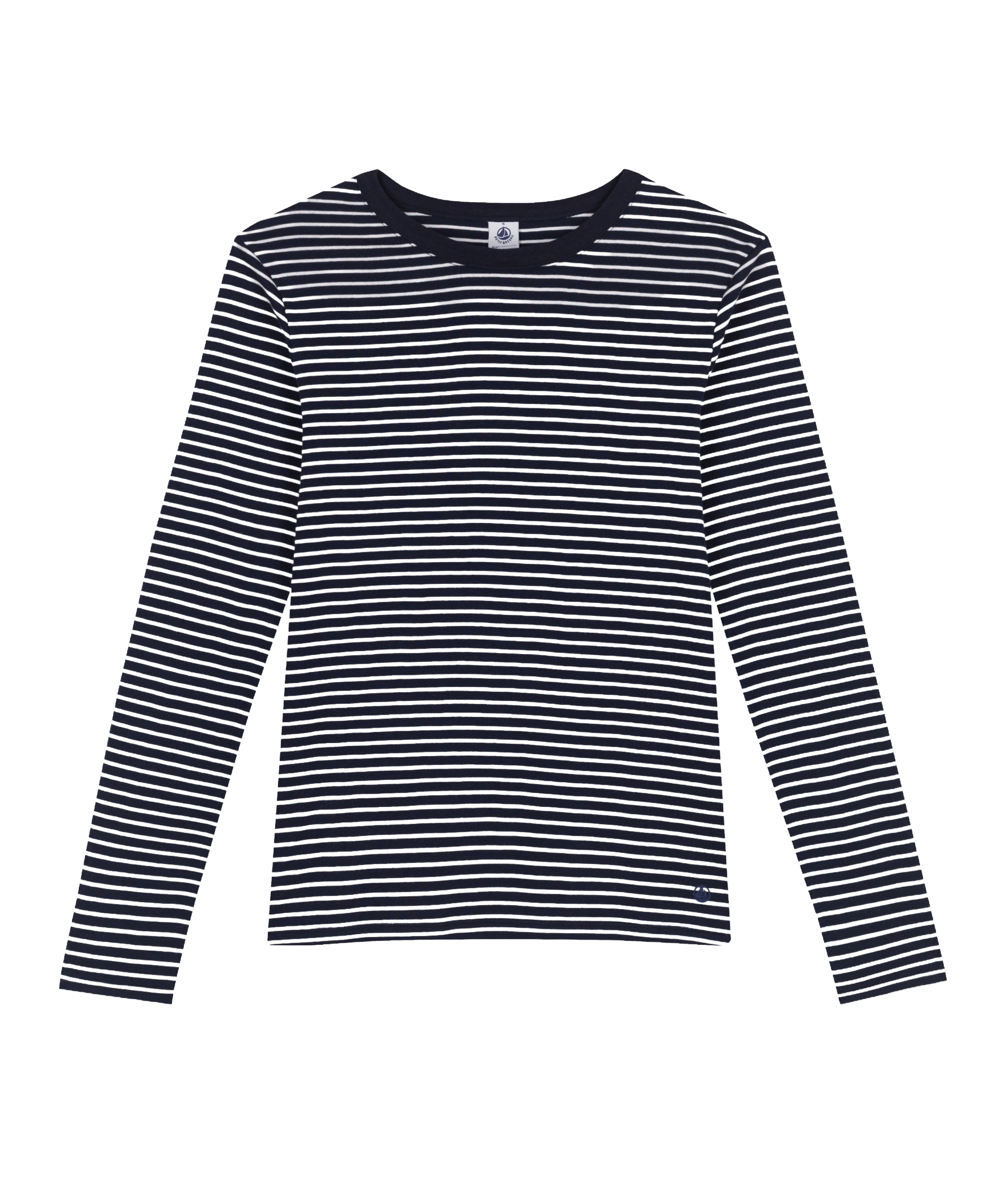 Gerade geschnittenes Baumwoll-T-Shirt mit Streifen PETIT BATEAU Mehrfarbig