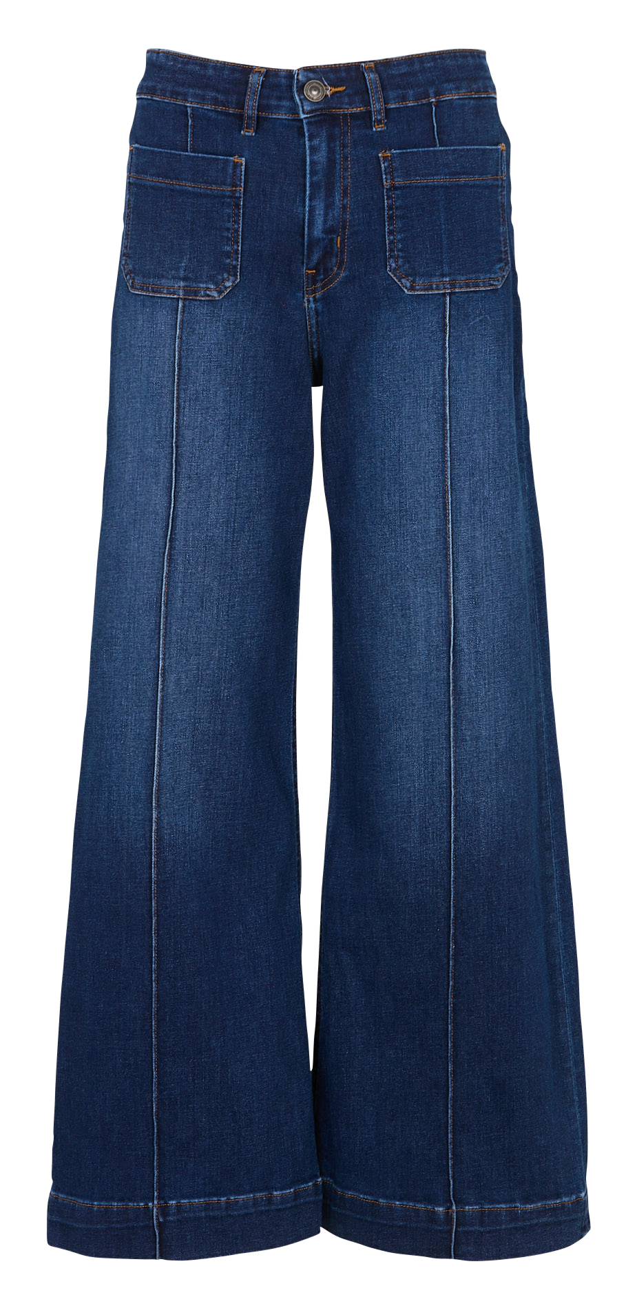 Cotton-blend wide-leg jeans SUD EXPRESS Blue