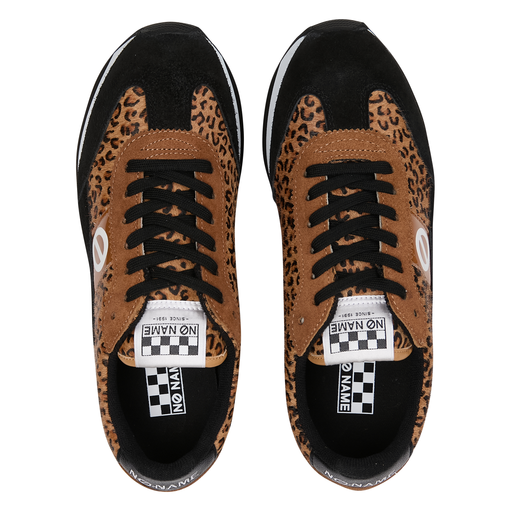 Zapatillas de deporte bajas de mezcla de piel estampadas NO NAME Marron